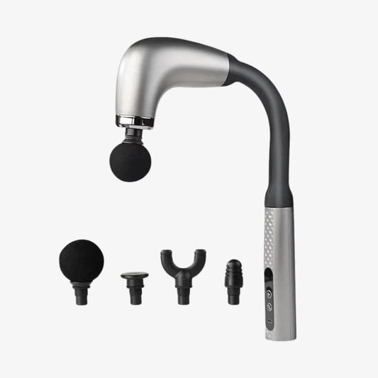 Massagepistol med långt handtag för rygg och muskler