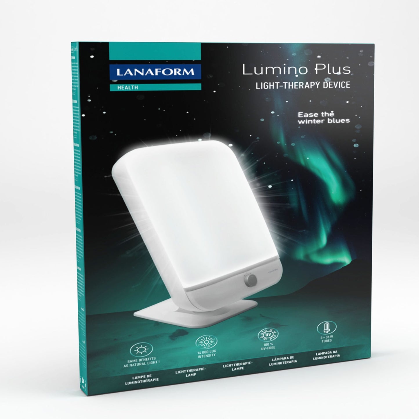 Lanaform Lumino Plus – Extra bred ljusterapilampa med 10 000 lux