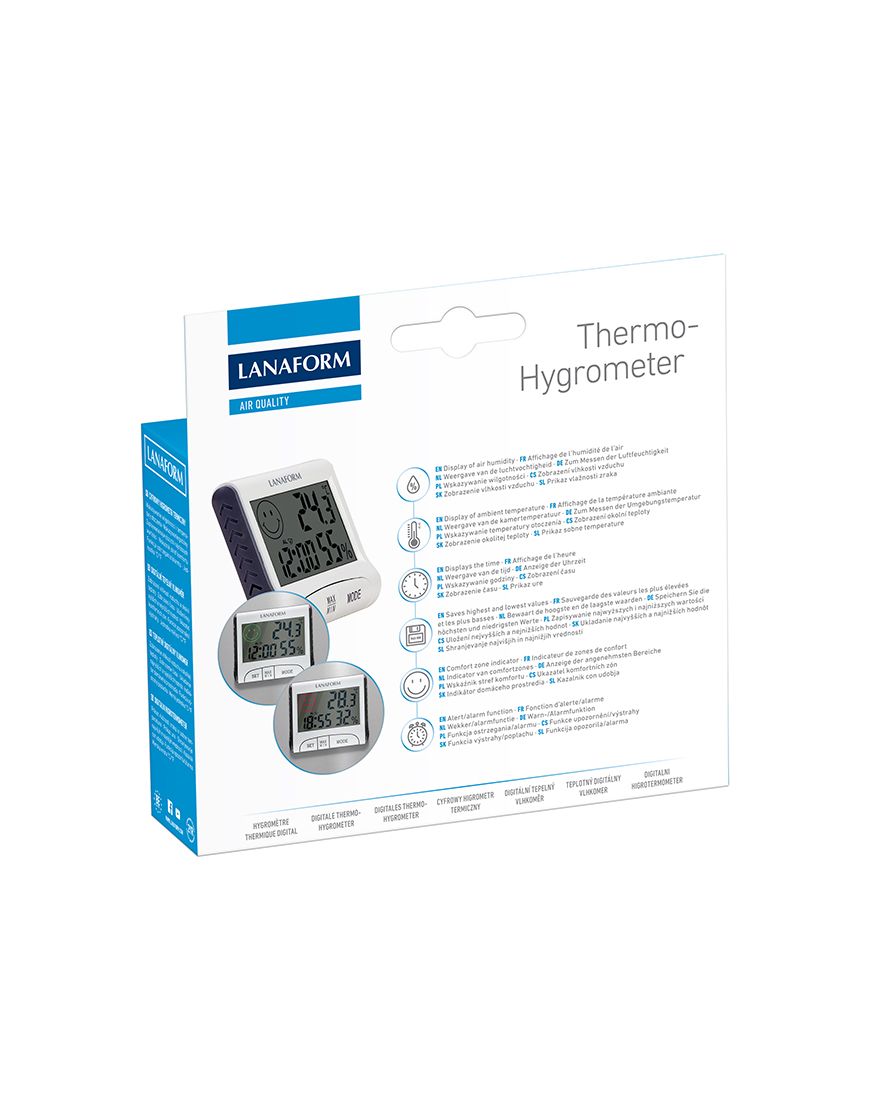 Lanaform Thermo-Hygrometer – Digital termometer och hygrometer för inomhusklimat