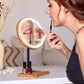 Lanaform Bamboo Mirror – Laddningsbar sminkspegel med LED-belysning och bambudetaljer