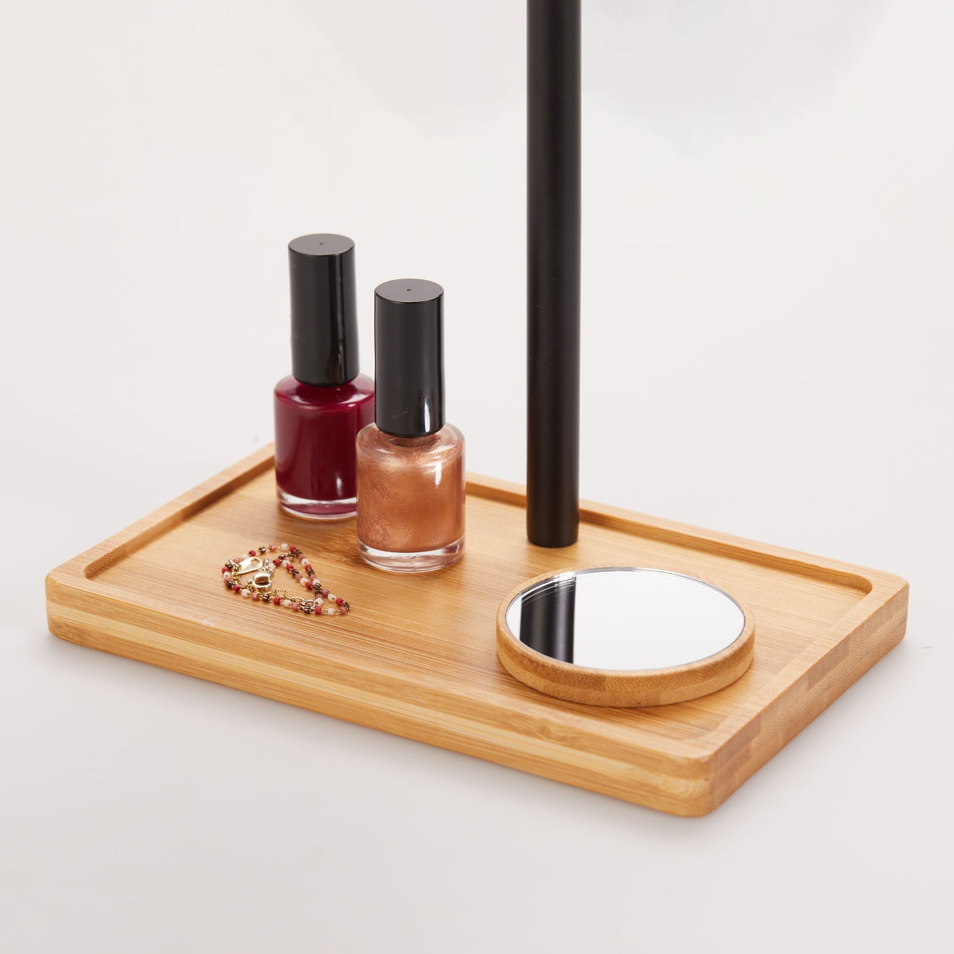 Lanaform Bamboo Mirror – Laddningsbar sminkspegel med LED-belysning och bambudetaljer