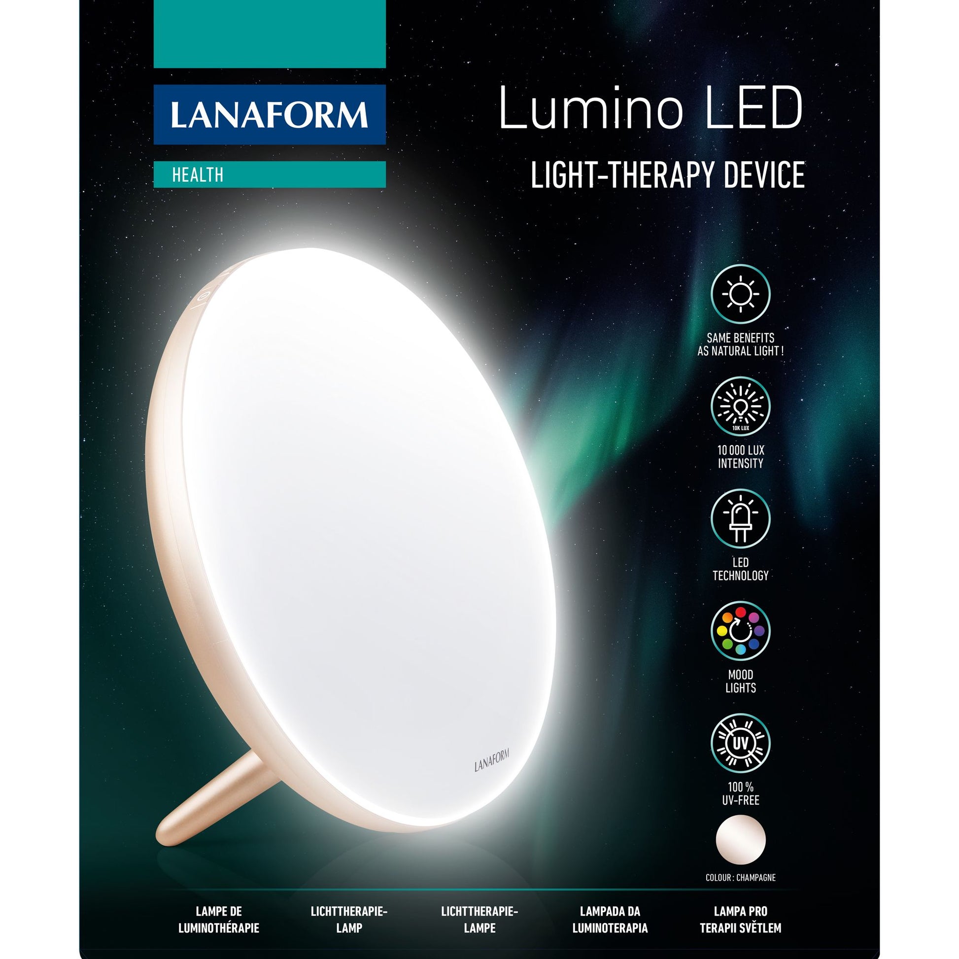 Lanaform Lumino LED – Medicinsk ljusterapilampa med 10 000 lux