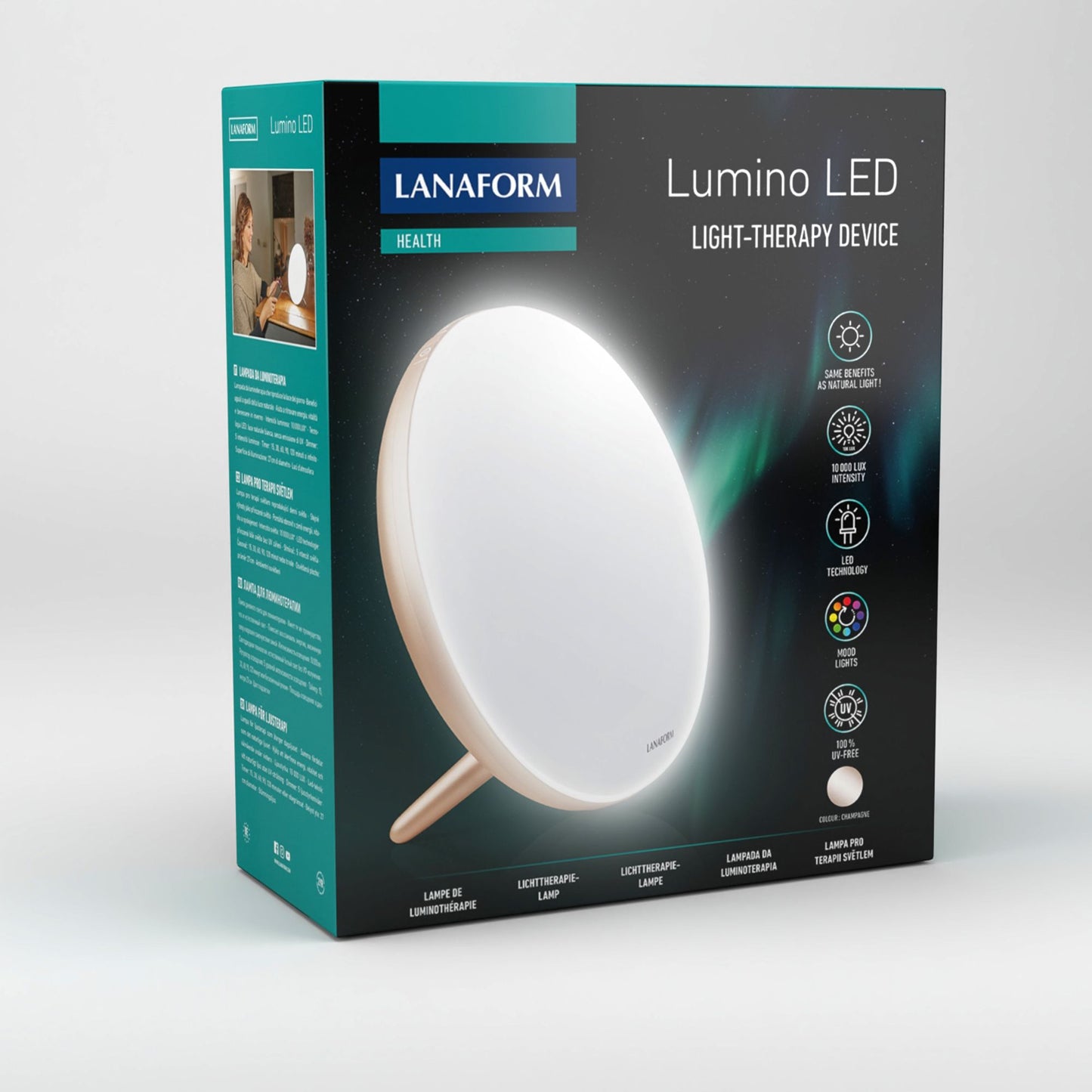 Lanaform Lumino LED – Medicinsk ljusterapilampa med 10 000 lux