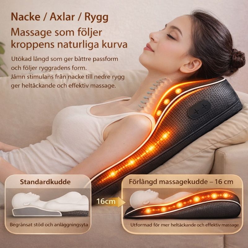 Djupgående nack- & ryggmassage med värme & tryckfunktion