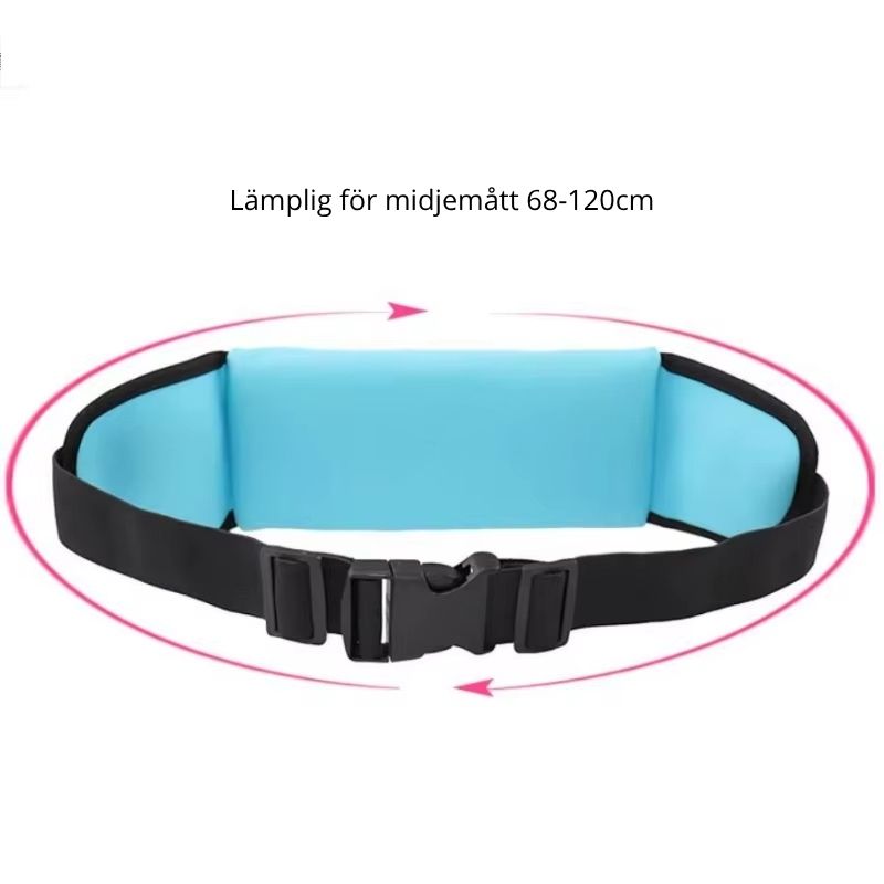 Löparbälte – Med reflexer, vattenhållare och säker förvaring för mobil, kort och nycklar