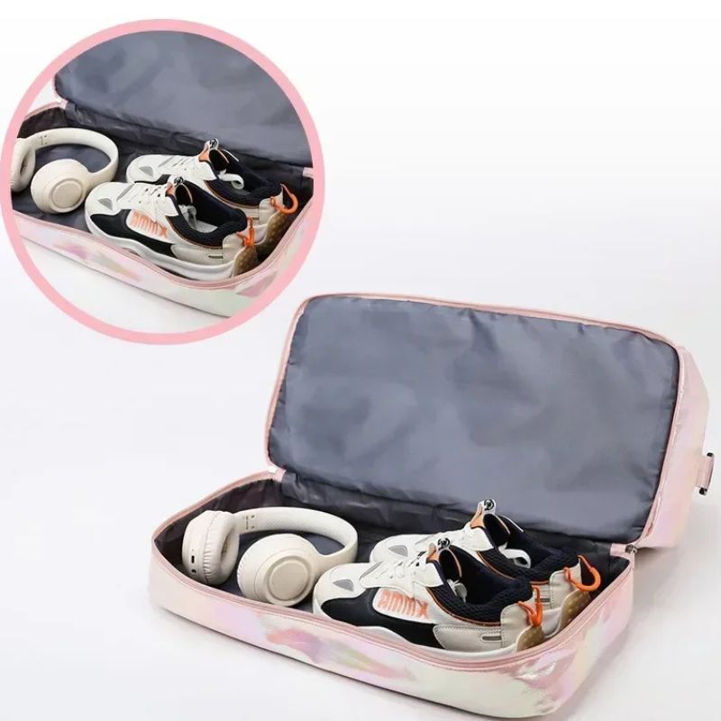 Weekend- & träningsväska med skofack – stilren, rymlig och glansig design