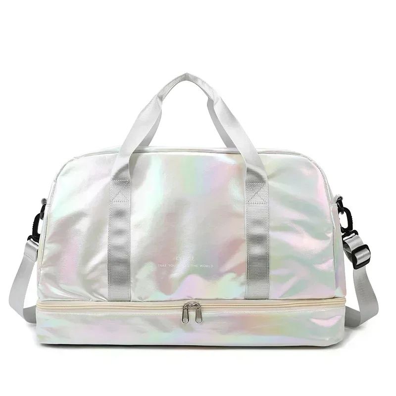 Weekend- & träningsväska med skofack – stilren, rymlig och glansig design