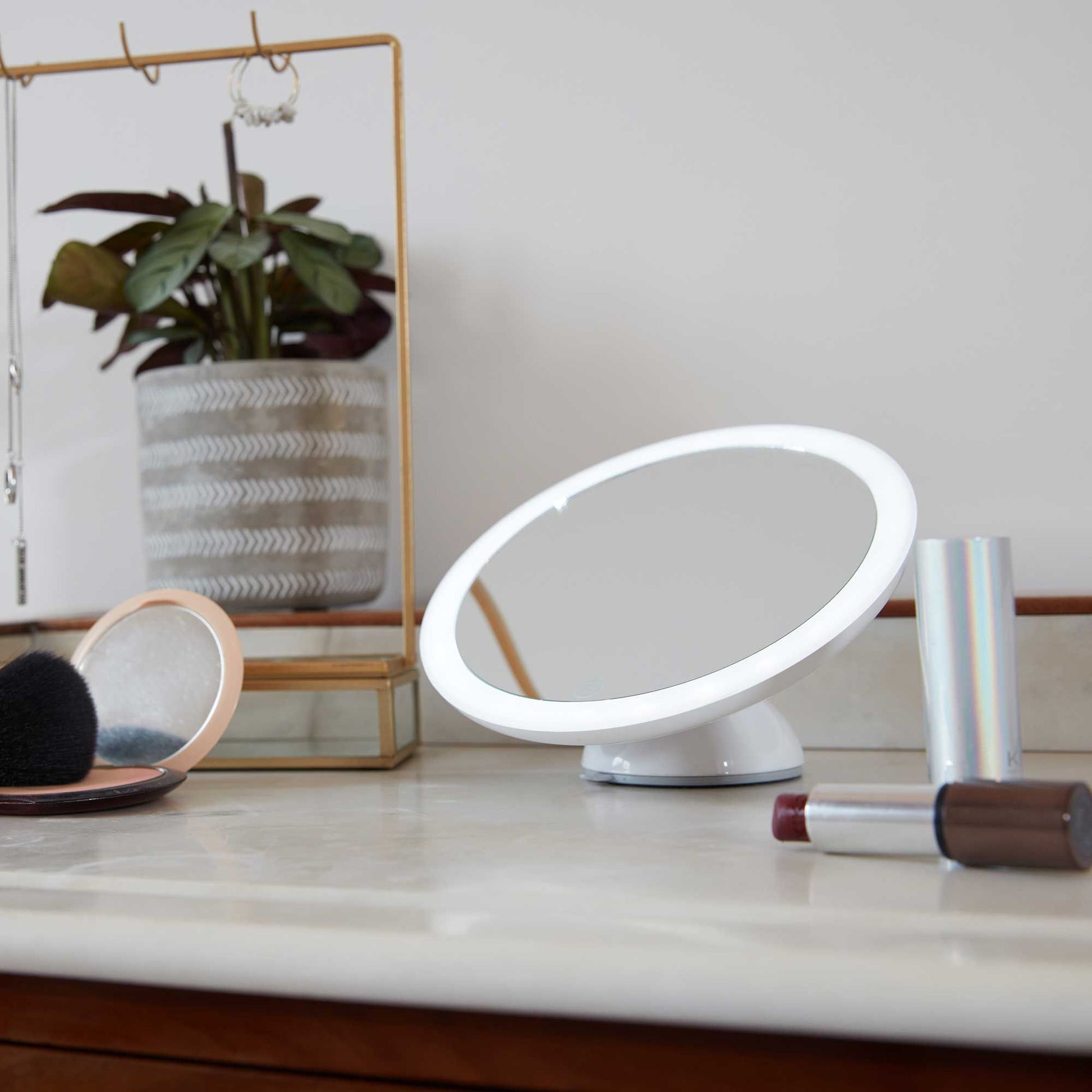 Lanaform 2in1 Mirror – Dubbelsidig sminkspegel med LED-belysning och 5x förstoring