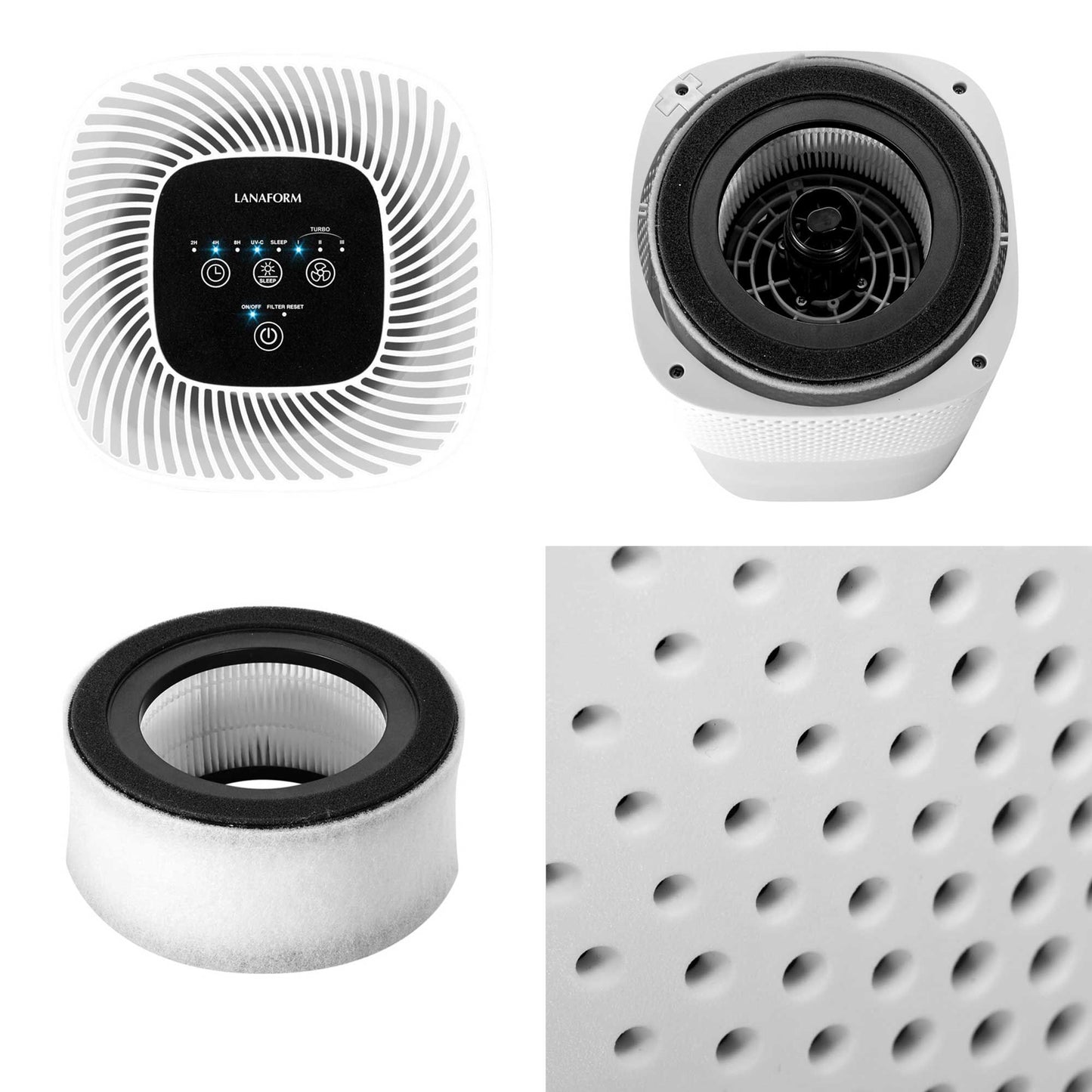 Lanaform Air Purifier – Kompakt luftrenare med HEPA-filter och jonisering