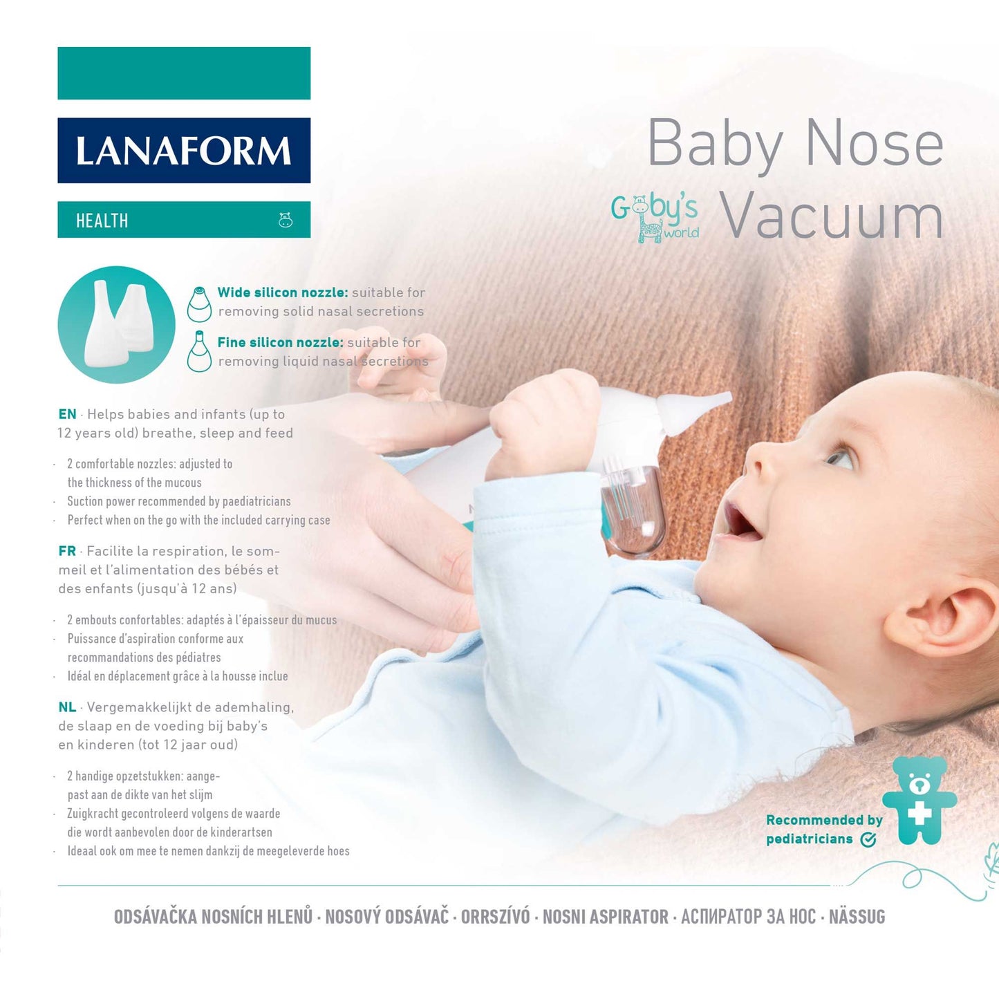 Lanaform Baby Nose Vacuum – Elektrisk nässug för spädbarn med två sugnivåer