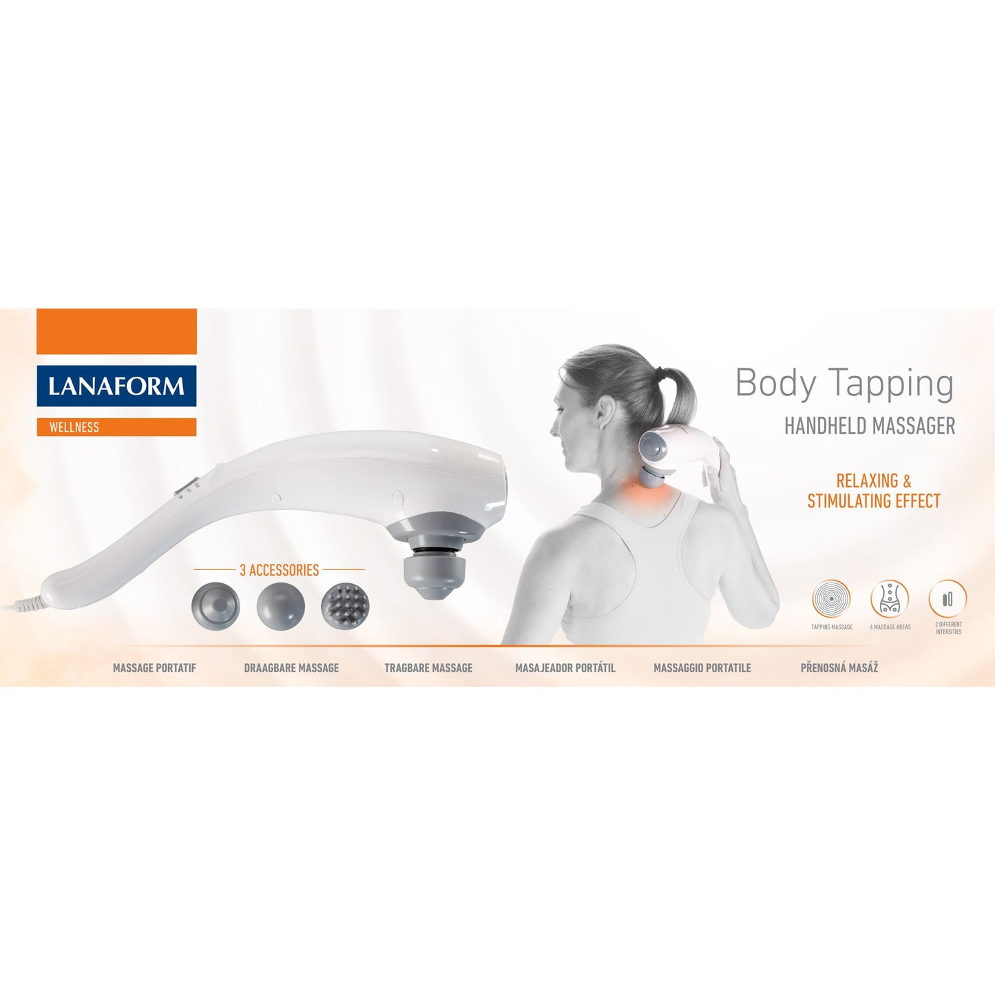 Lanaform Body Tapping – Slagmassageapparat för rygg, axlar och ben