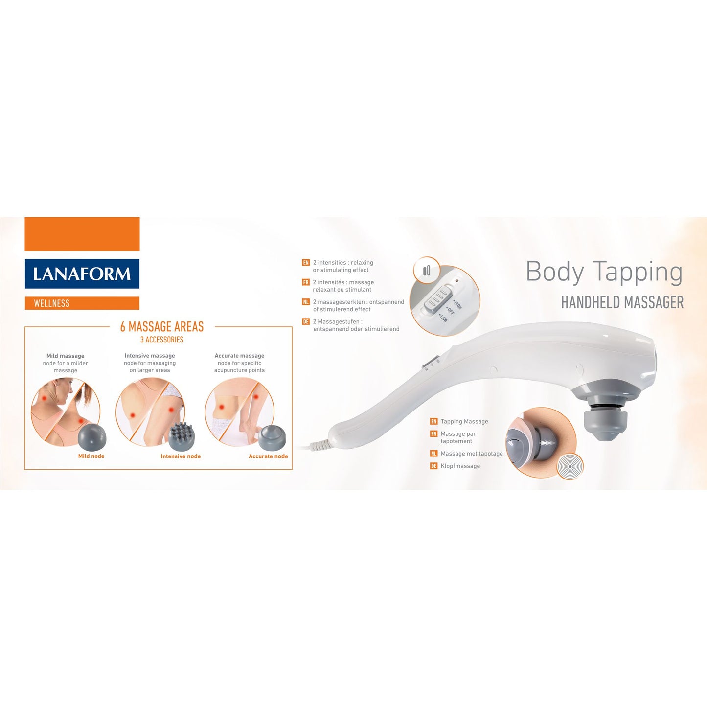 Lanaform Body Tapping – Slagmassageapparat för rygg, axlar och ben