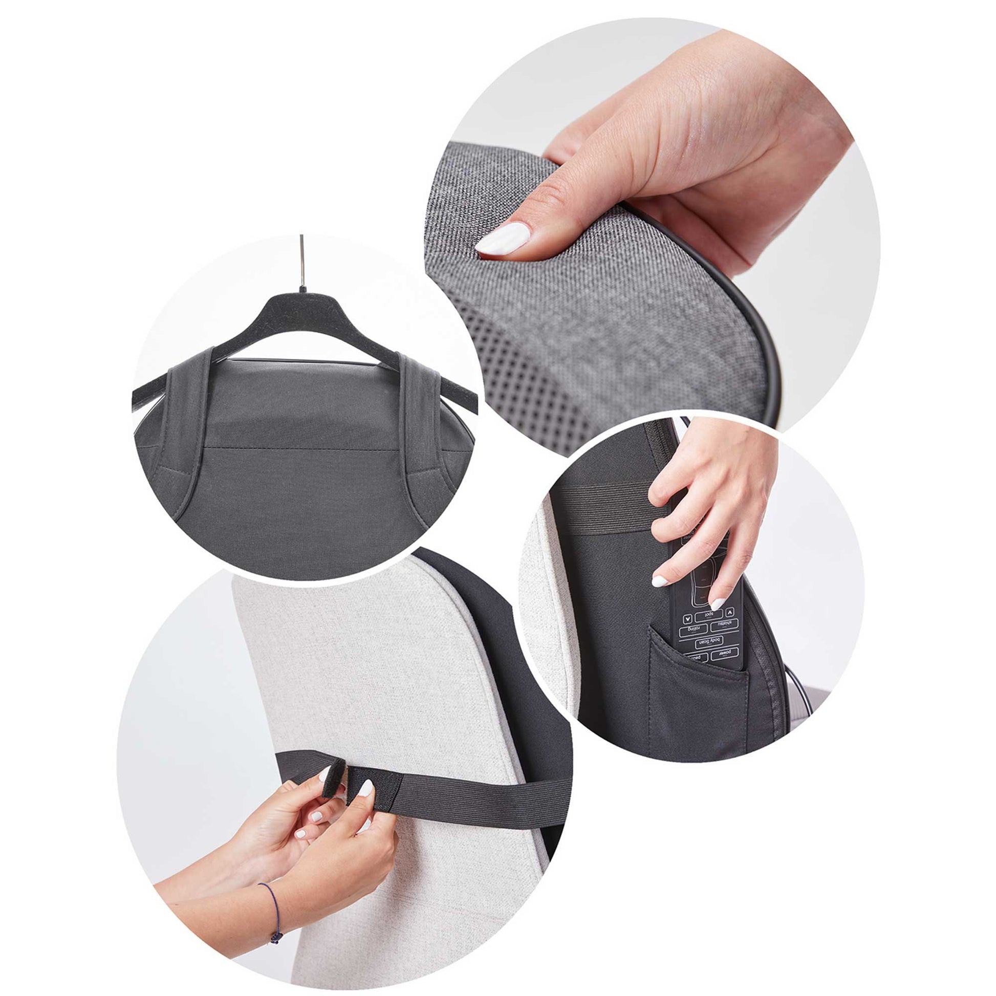Lanaform Bodyscan Massager – Shiatsu massagesäte med kroppsskanning och värmefunktion