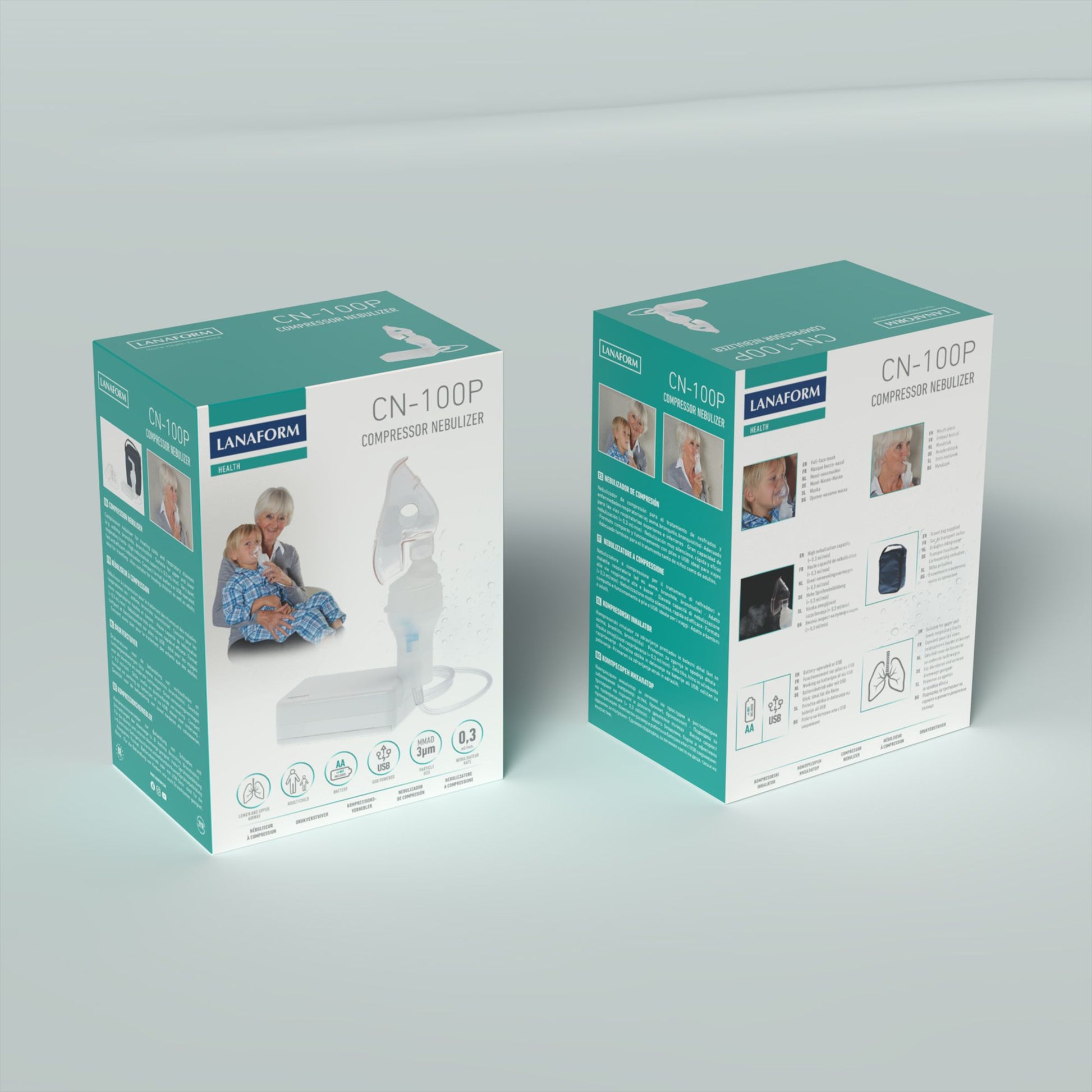 Lanaform CN-100P – Kompressor-nebulisator för näsa och luftvägar