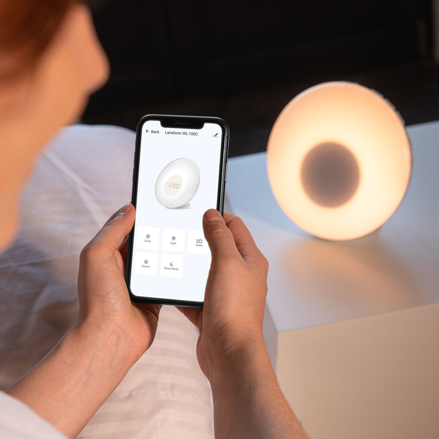 Lanaform Connected Sunrise & Sunset – Smart wake-up light med appstyrning och soluppgångssimulering