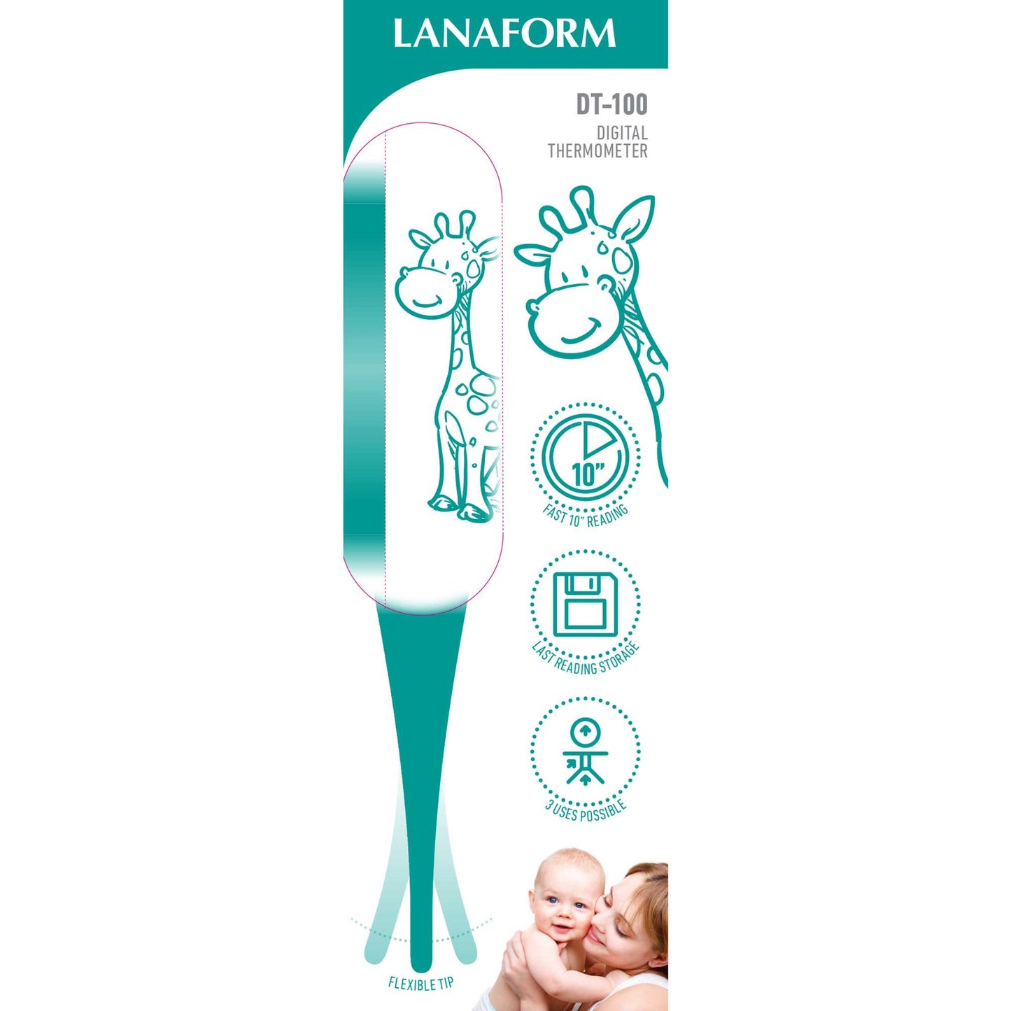 Lanaform DT-100 – Digital termometer för oral, rektal och axillär mätning