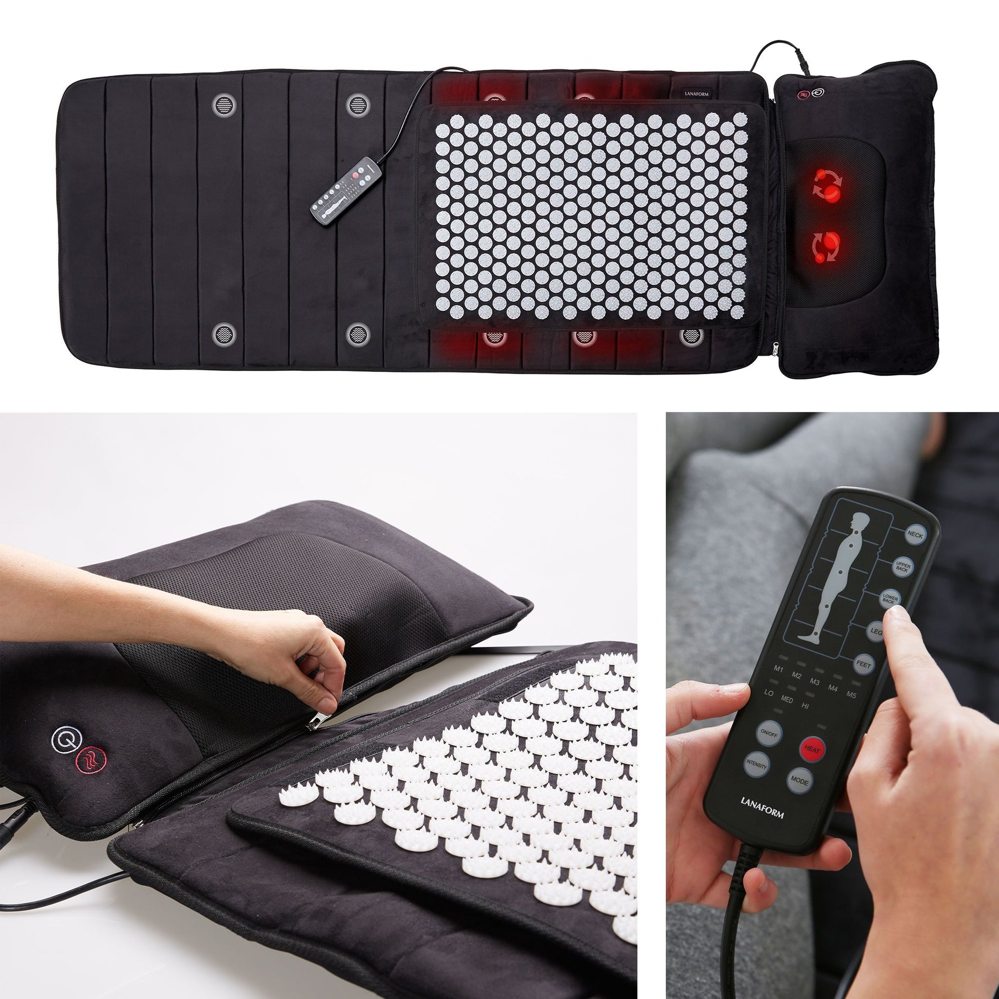 Lanaform Delight Mattress – 3-i-1 massagebädd med värme och vibrationsmassage