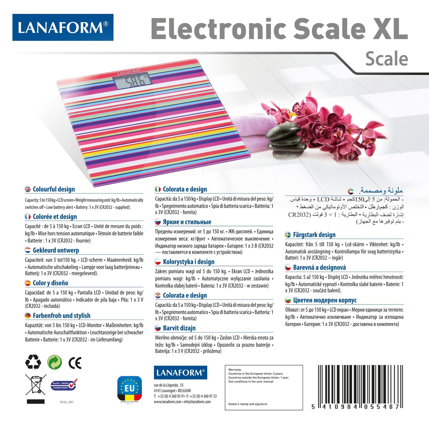 Lanaform Electronic Scale XL – Extra stor digital personvåg med hög maxvikt