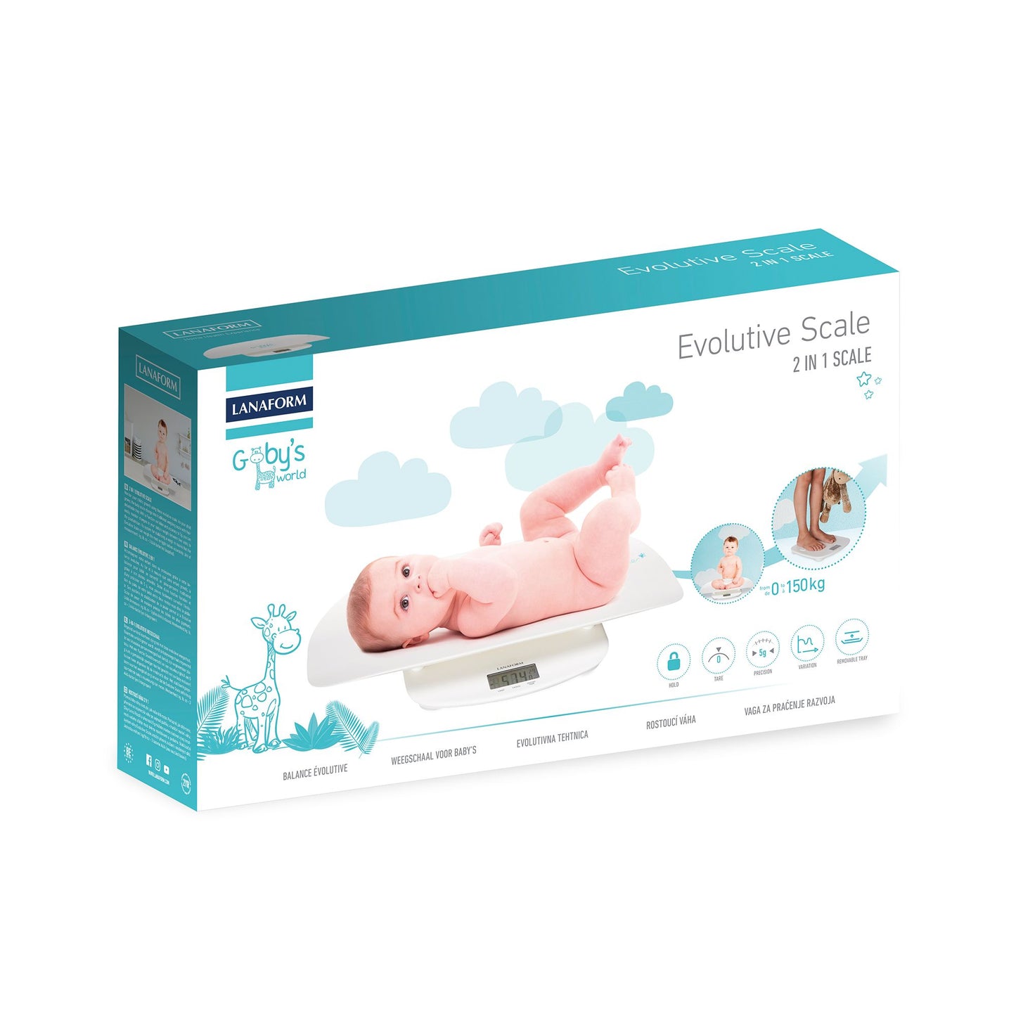 Lanaform Evolutive Scale – Digital baby- och barnvåg som växer med barnet