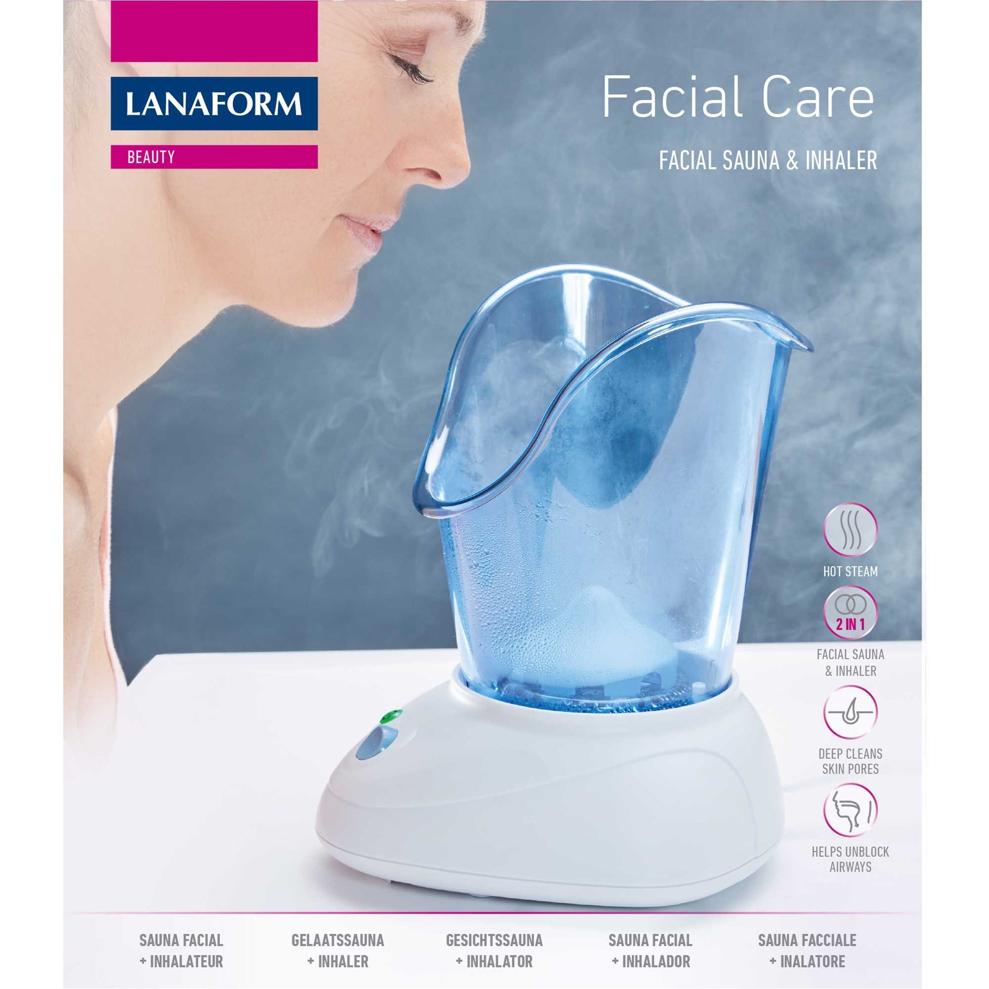 Lanaform Facial Care – Ansiktsångbad och rengöringskit för hudvård hemma