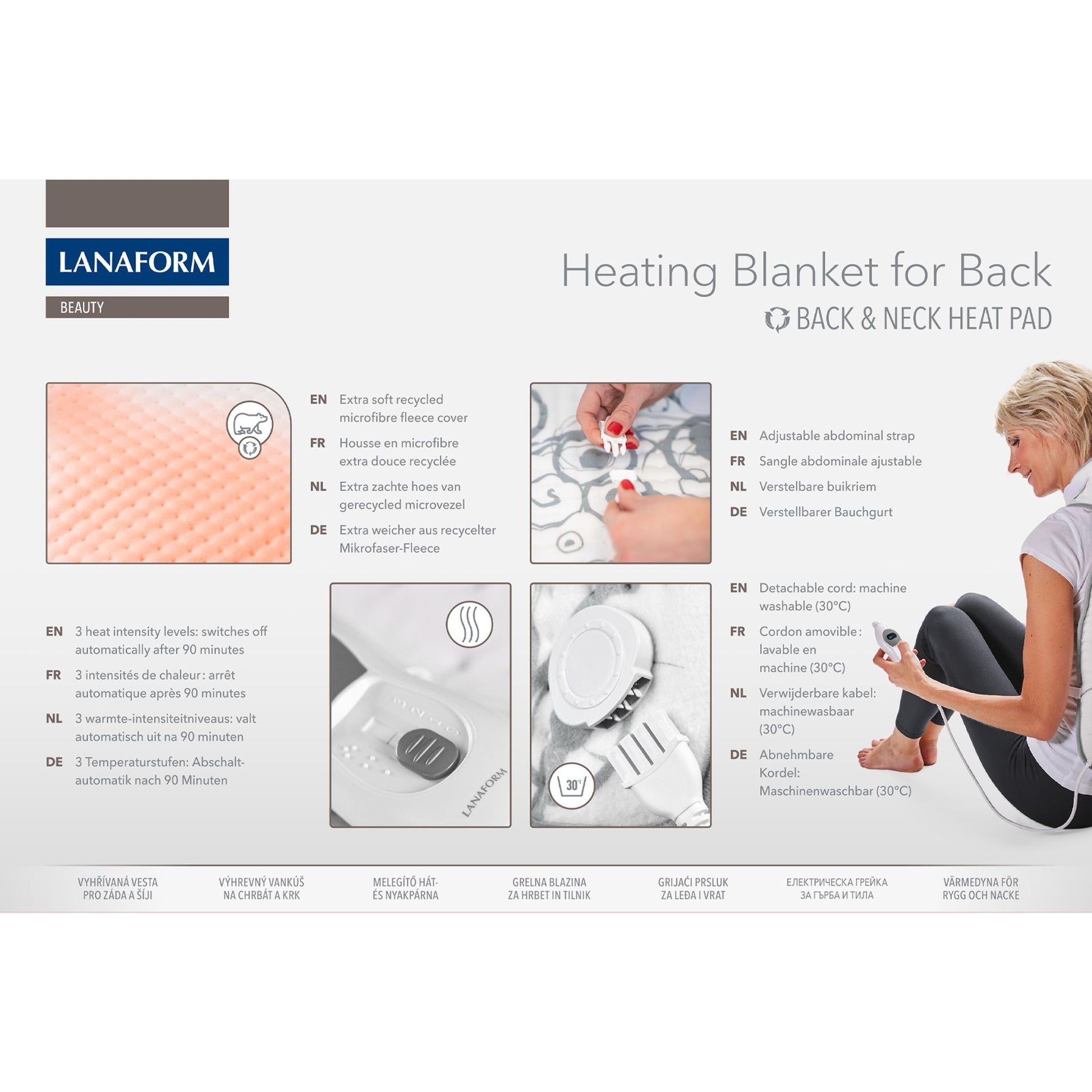 Lanaform Heating Blanket Back – Elektriskt värmetäcke för rygg och axlar