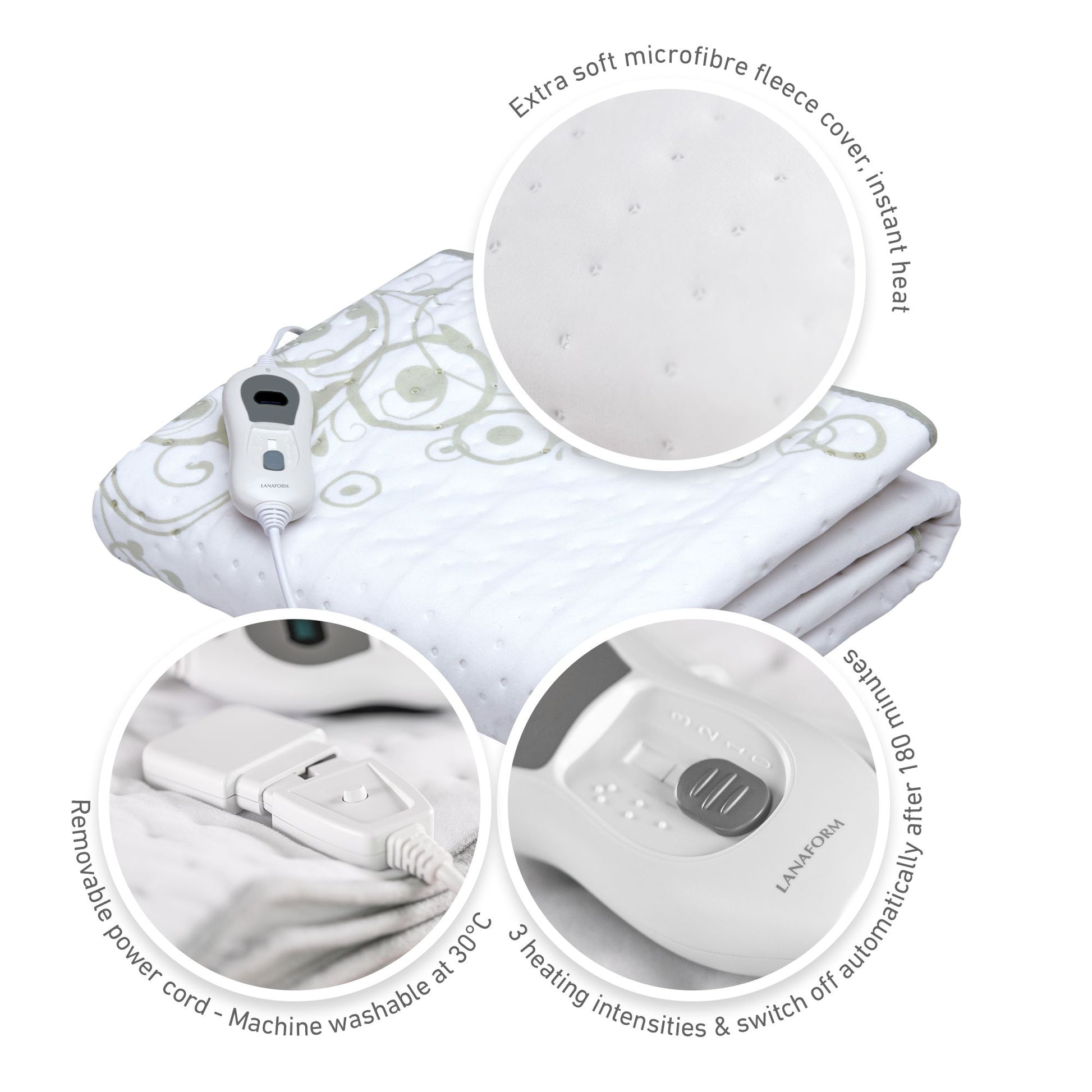 Lanaform Heating Blanket S1 – Elektriskt värmetäcke / värmemadrass för enkelsäng