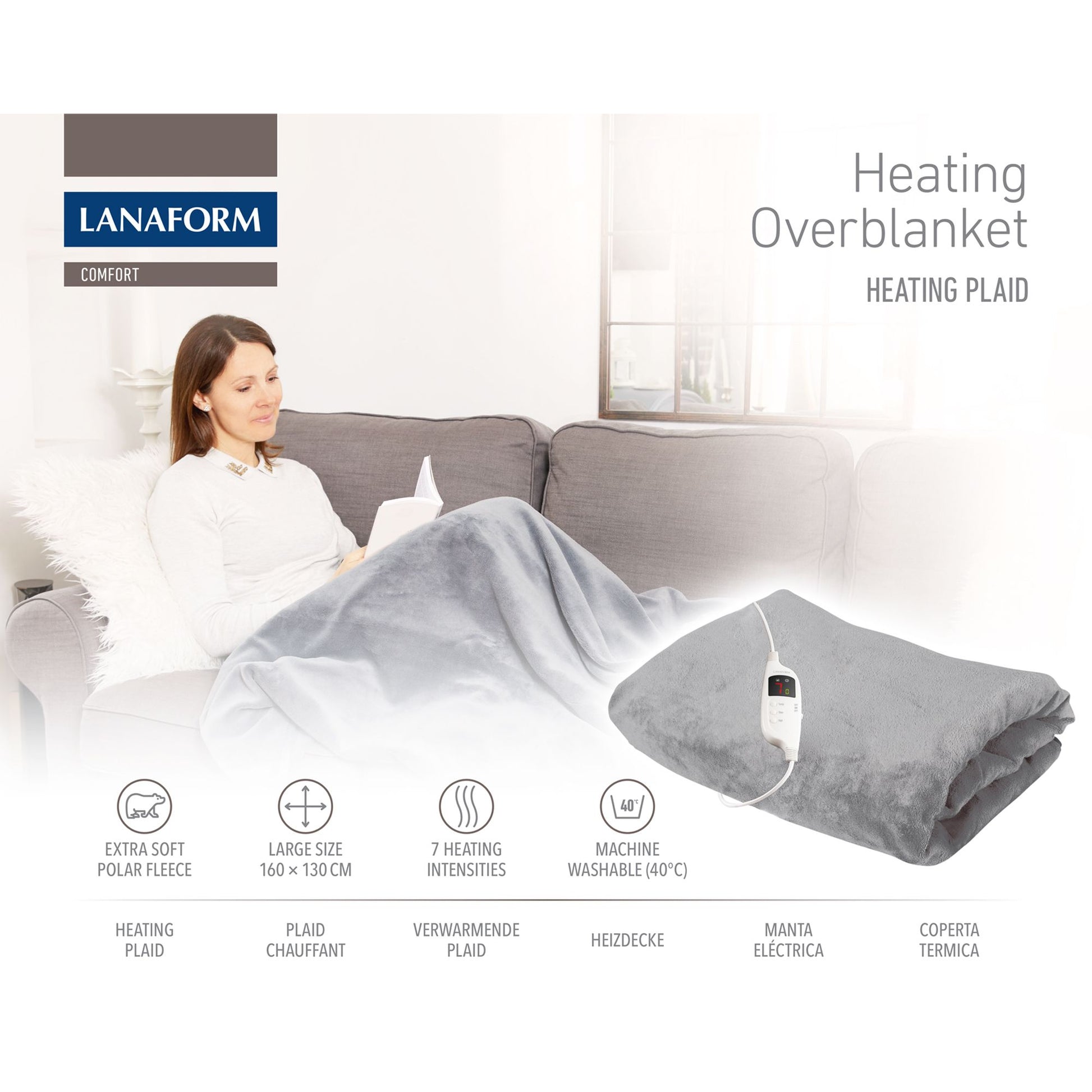 Lanaform Heating Overblanket – Extra stort elektriskt värmetäcke för två personer