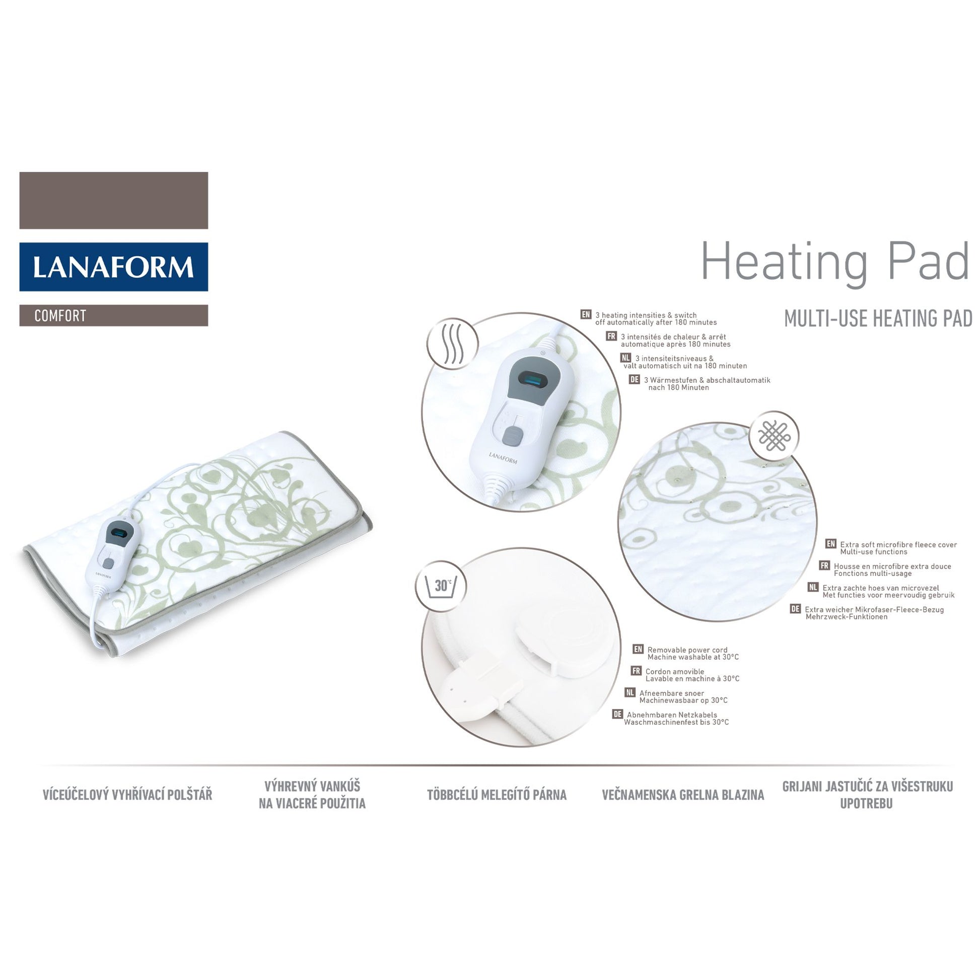Lanaform Heating Pad – Multifunktionell elektrisk värmematta för hela kroppen