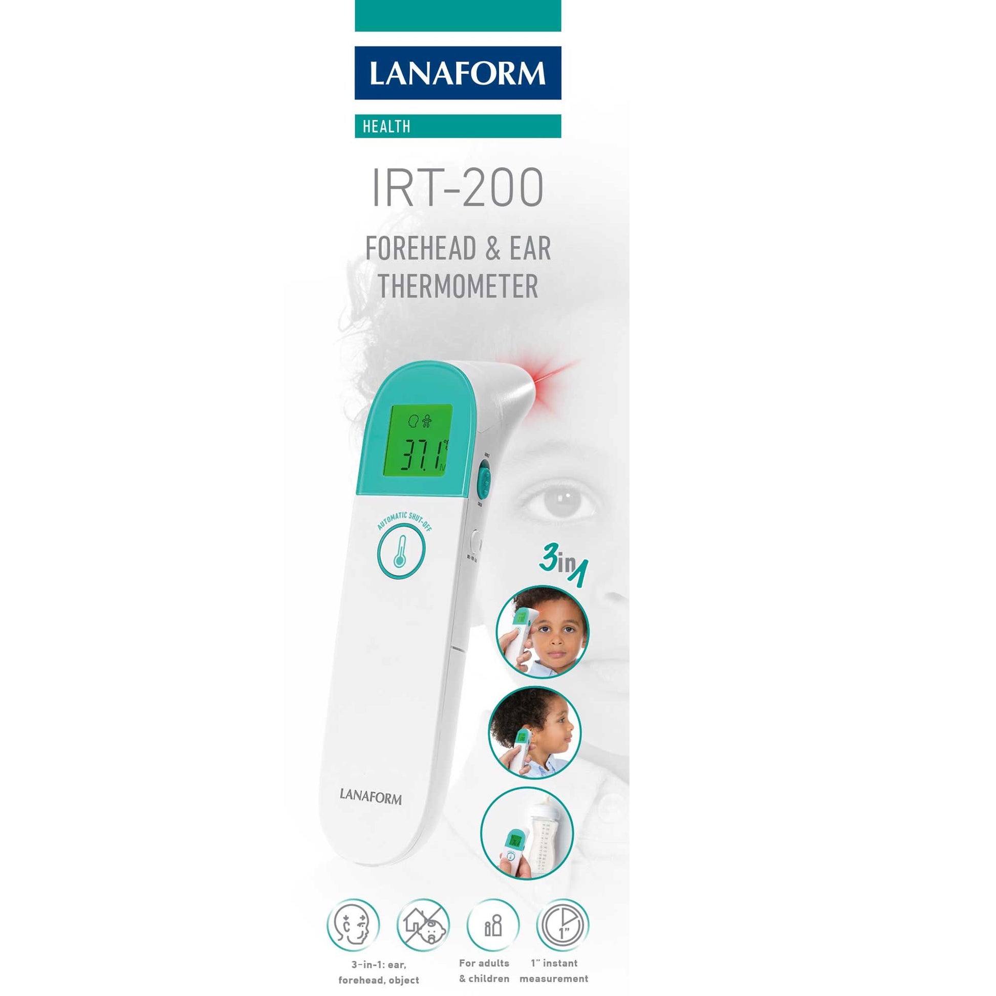Lanaform IRT-200 – Kontaktfri infraröd termometer för kropp, ytor och vätskor