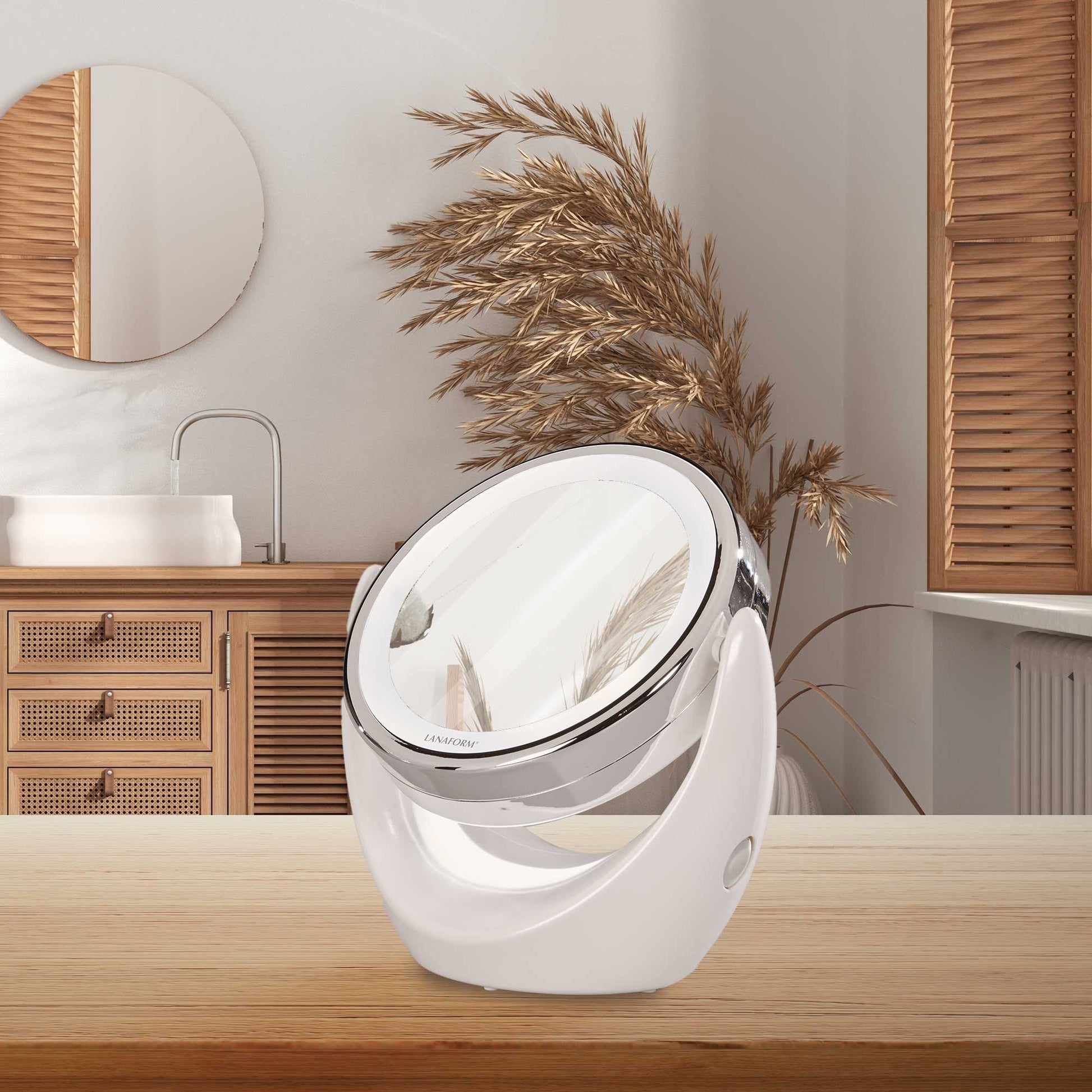 Lanaform LED Mirror – Sminkspegel med LED-ljus och magnetisk 10x förstoring