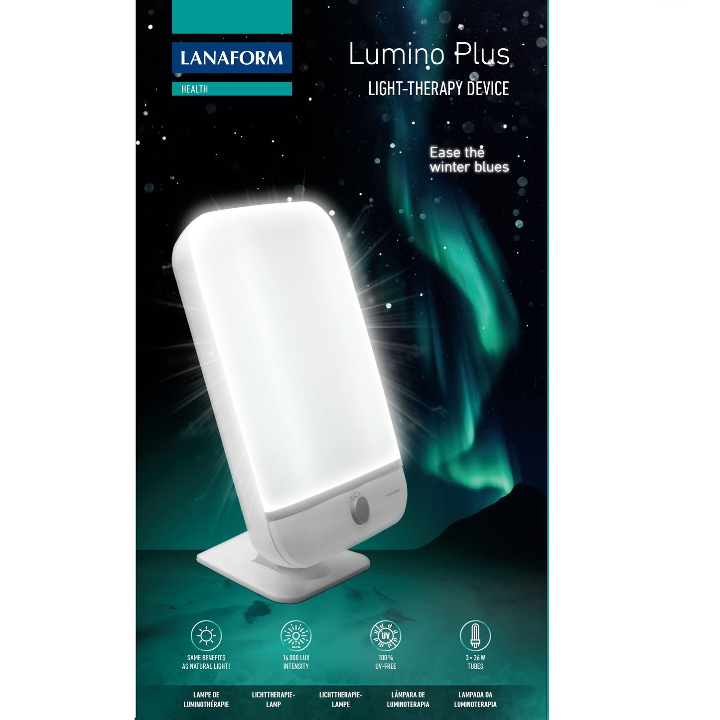 Lanaform Lumino Plus – Extra bred ljusterapilampa med 10 000 lux