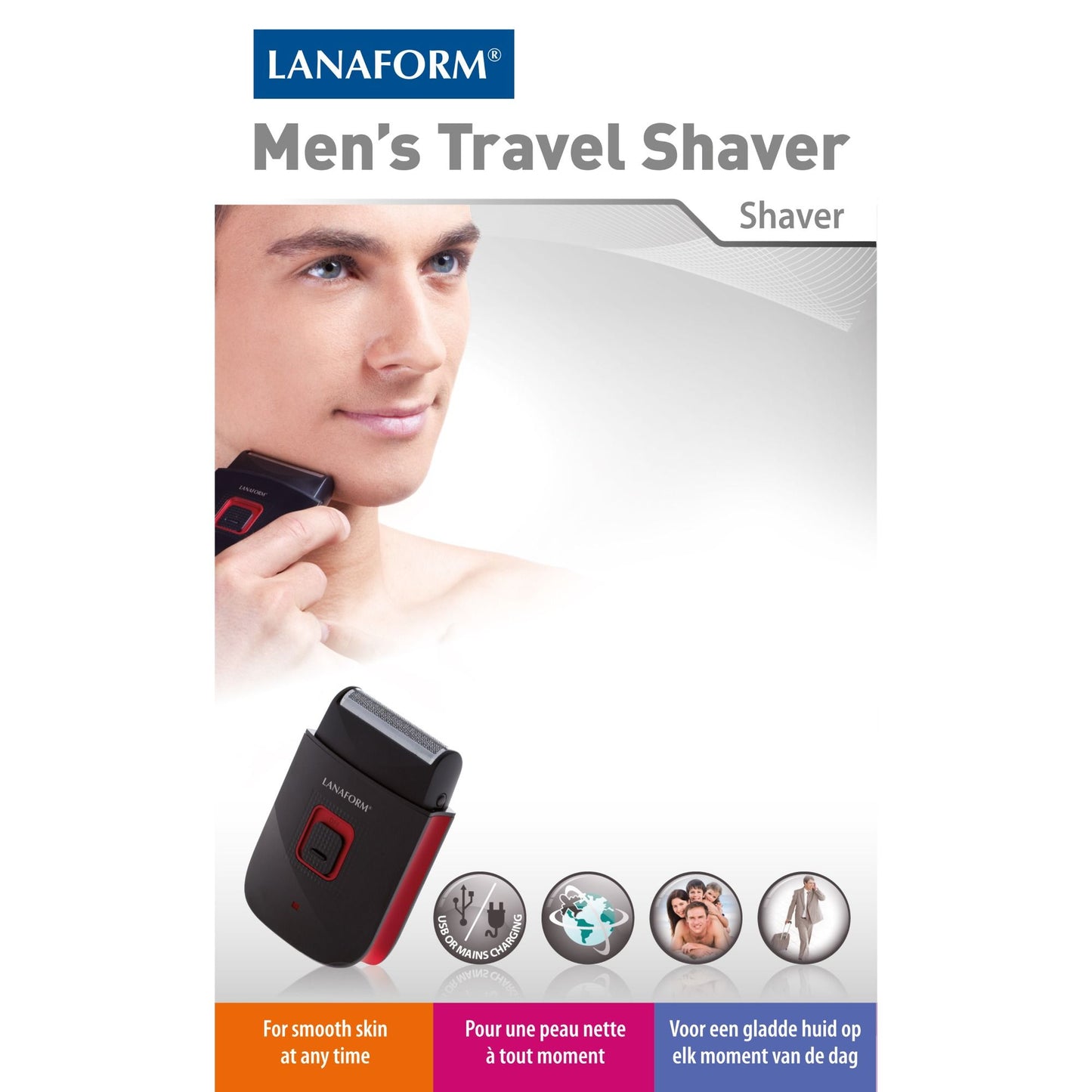 Lanaform Men's Travel Shaver & Clipper – 2-i-1 rakapparat och skäggtrimmer för resan