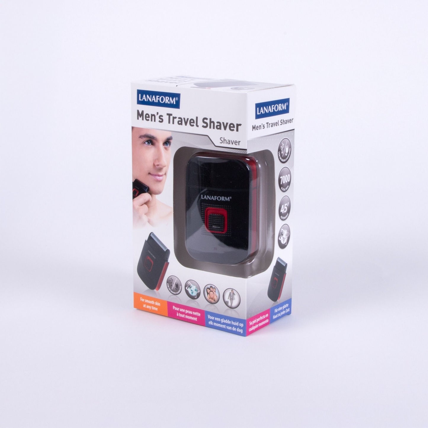 Lanaform Men's Travel Shaver & Clipper – 2-i-1 rakapparat och skäggtrimmer för resan