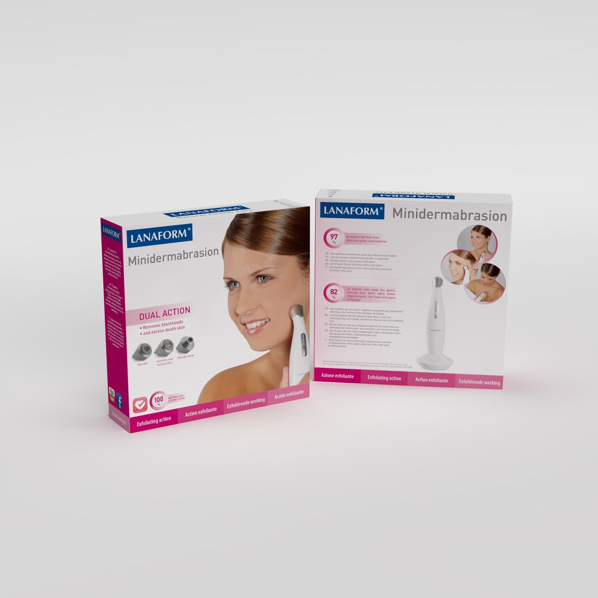 Lanaform MiniDermabrasion – Mikrodermabrasion för hemmabruk med vakuum och peeling