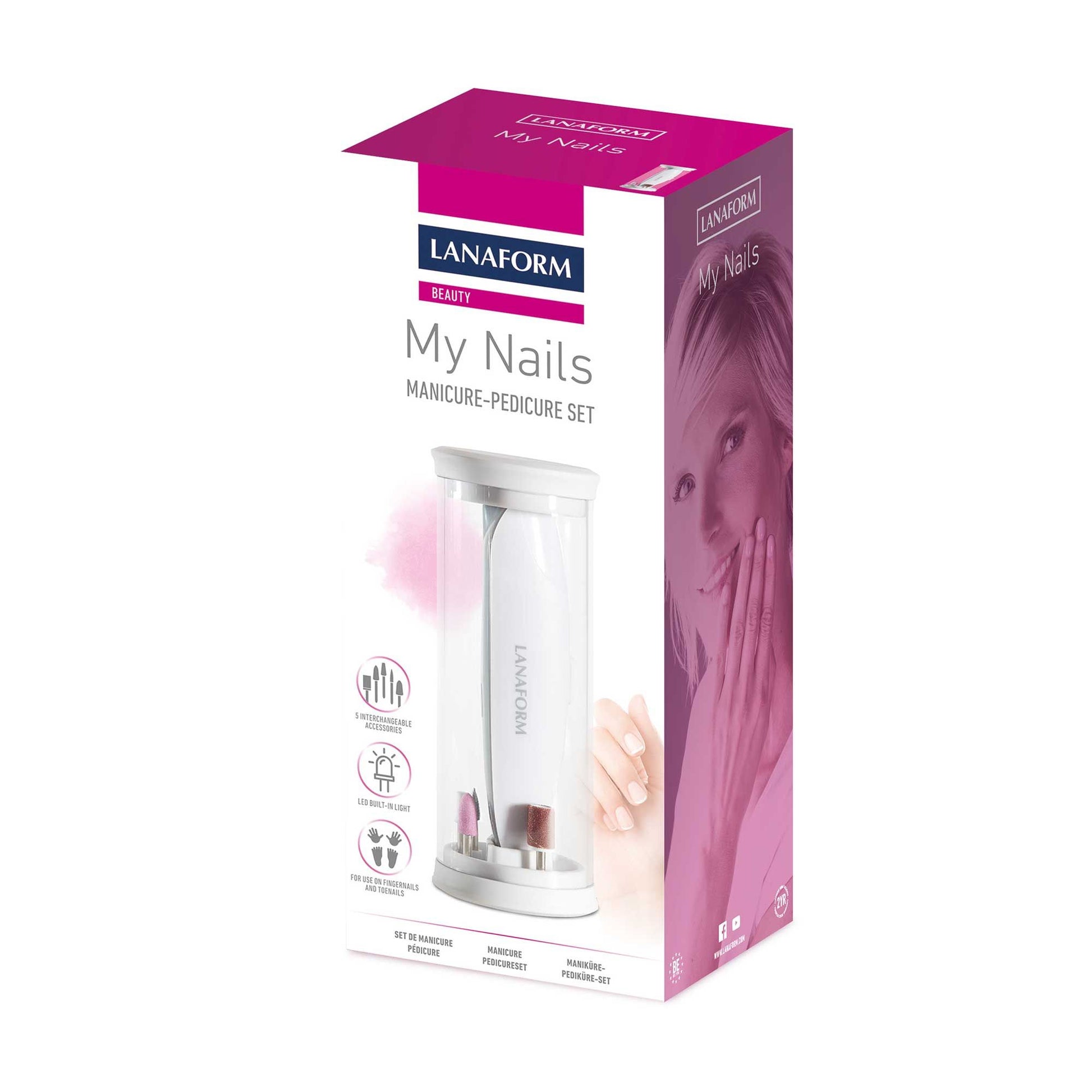 Lanaform My Nails – Manikyr- och pedikyrset med 10 tillbehör i elegant etui