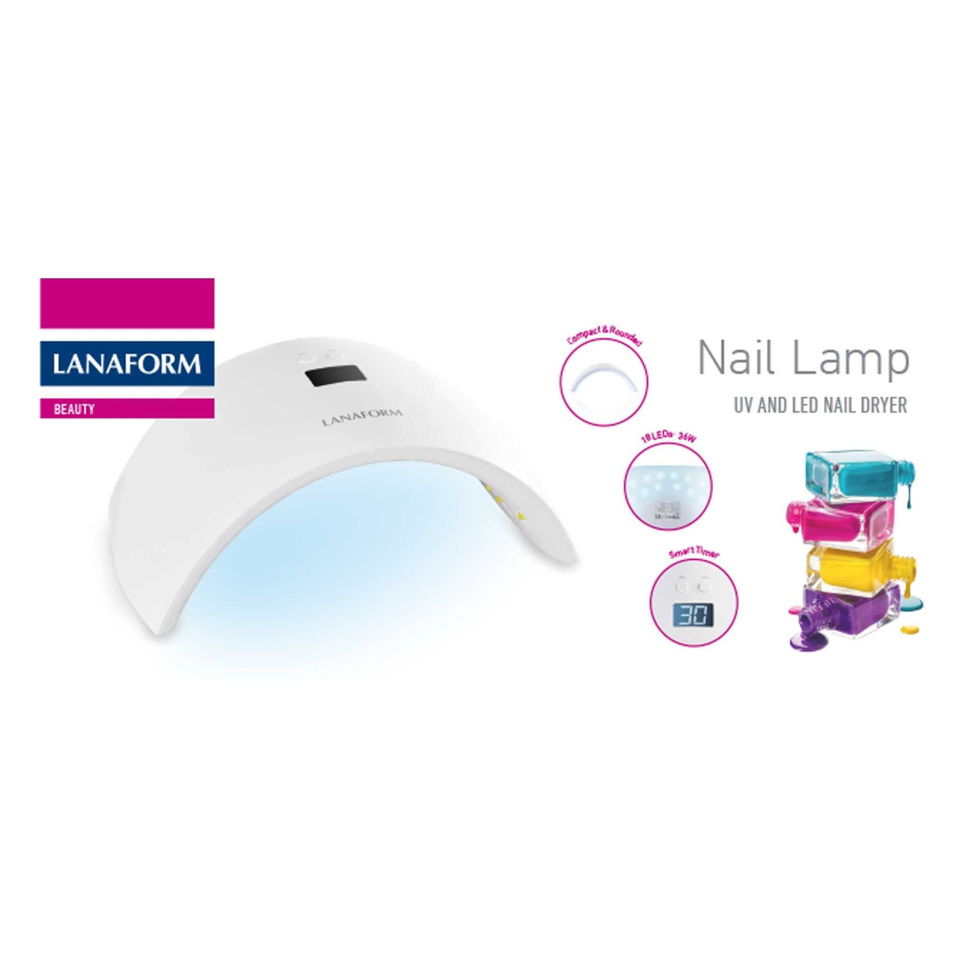 Lanaform Nail Lamp – UV/LED-lampa för snabbtorkning av gel- och shellack