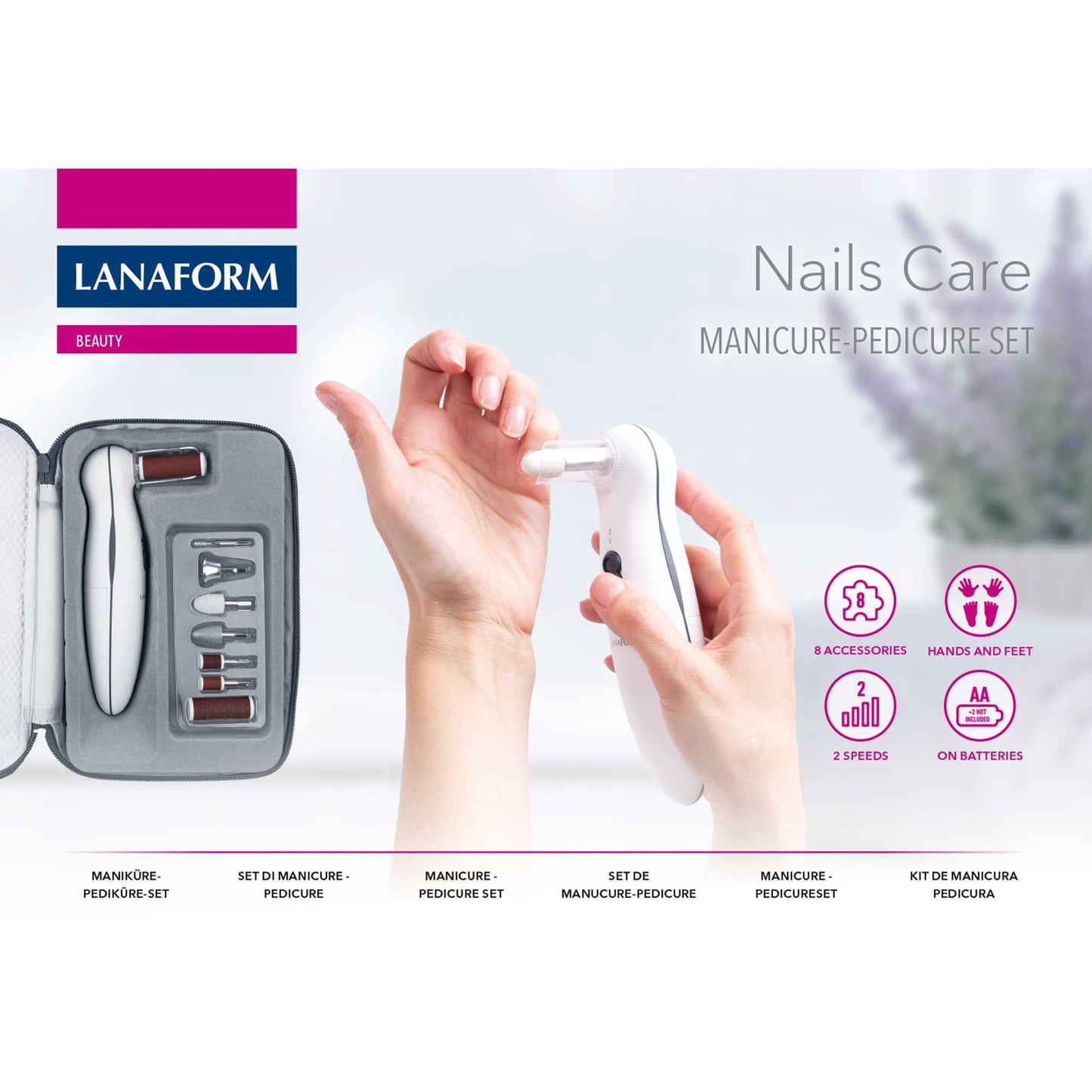 Lanaform Nails Care – Kompakt manikyr- och pedikyrset med 5 tillbehör