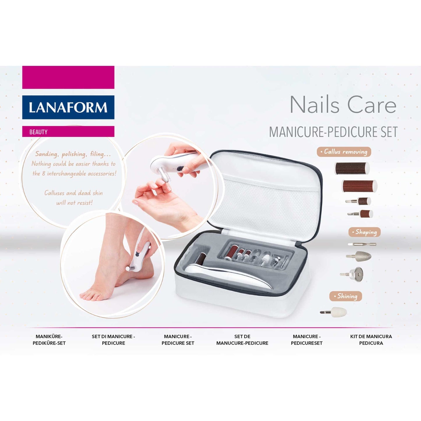 Lanaform Nails Care – Kompakt manikyr- och pedikyrset med 5 tillbehör
