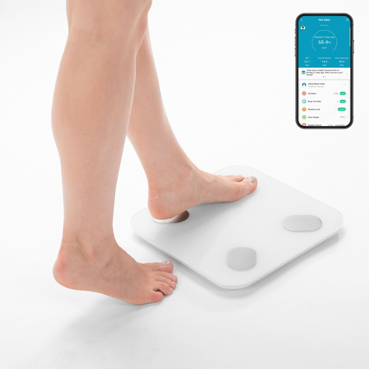 Lanaform PDS-200C – Smart personvåg med app, kroppssammansättning och Bluetooth