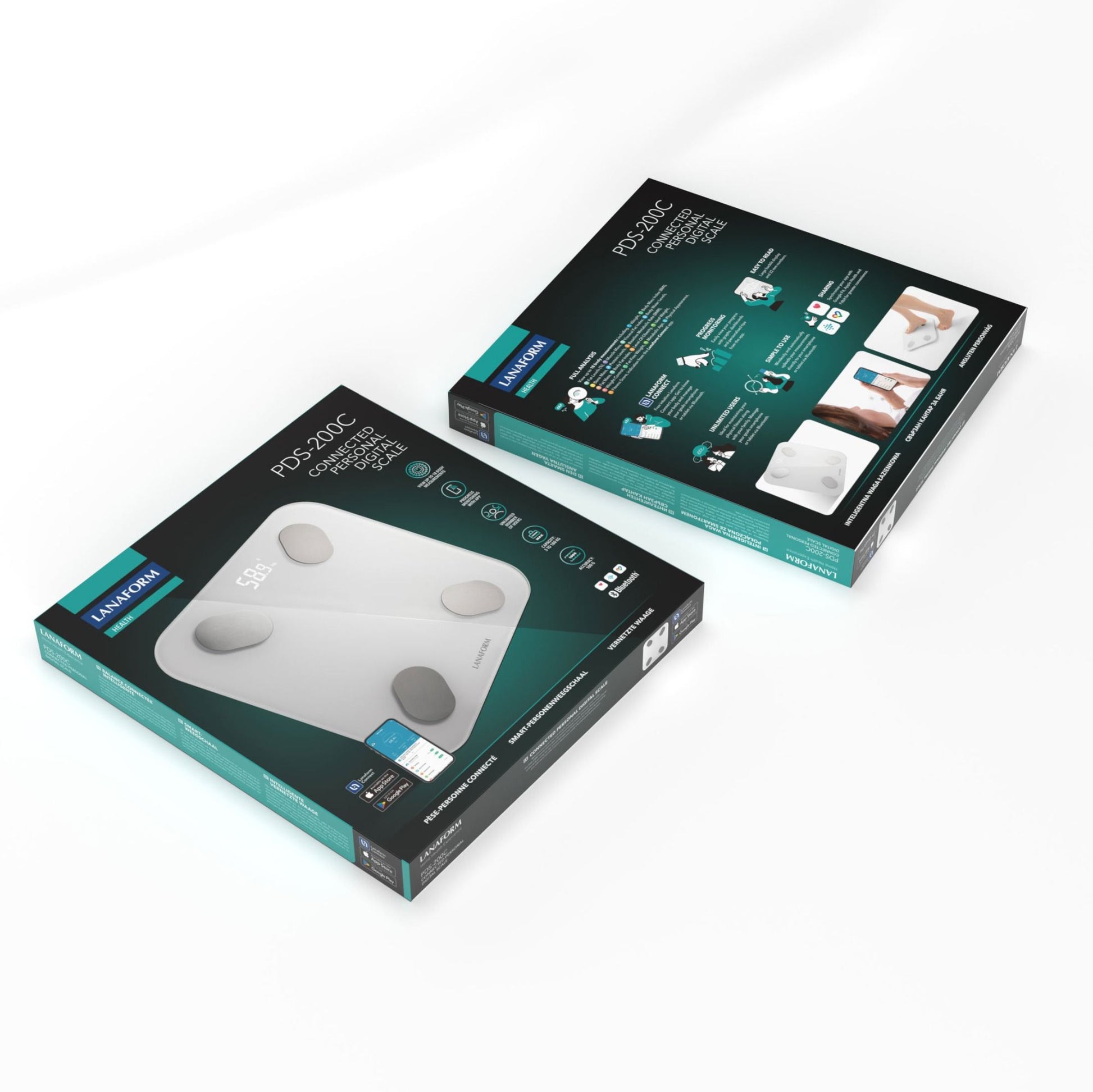 Lanaform PDS-200C – Smart personvåg med app, kroppssammansättning och Bluetooth