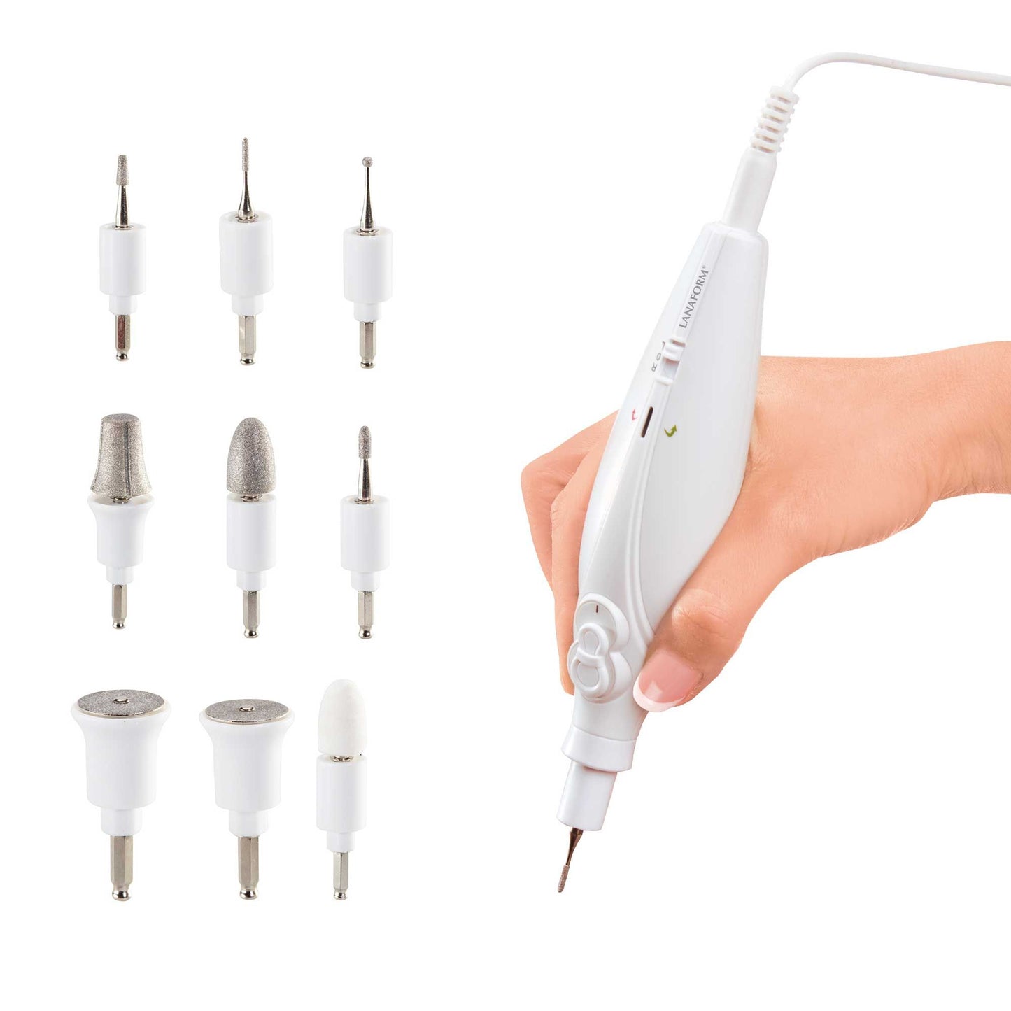 Lanaform Perfect Nail – Elektriskt manikyr- och pedikyrset med 7 tillbehör