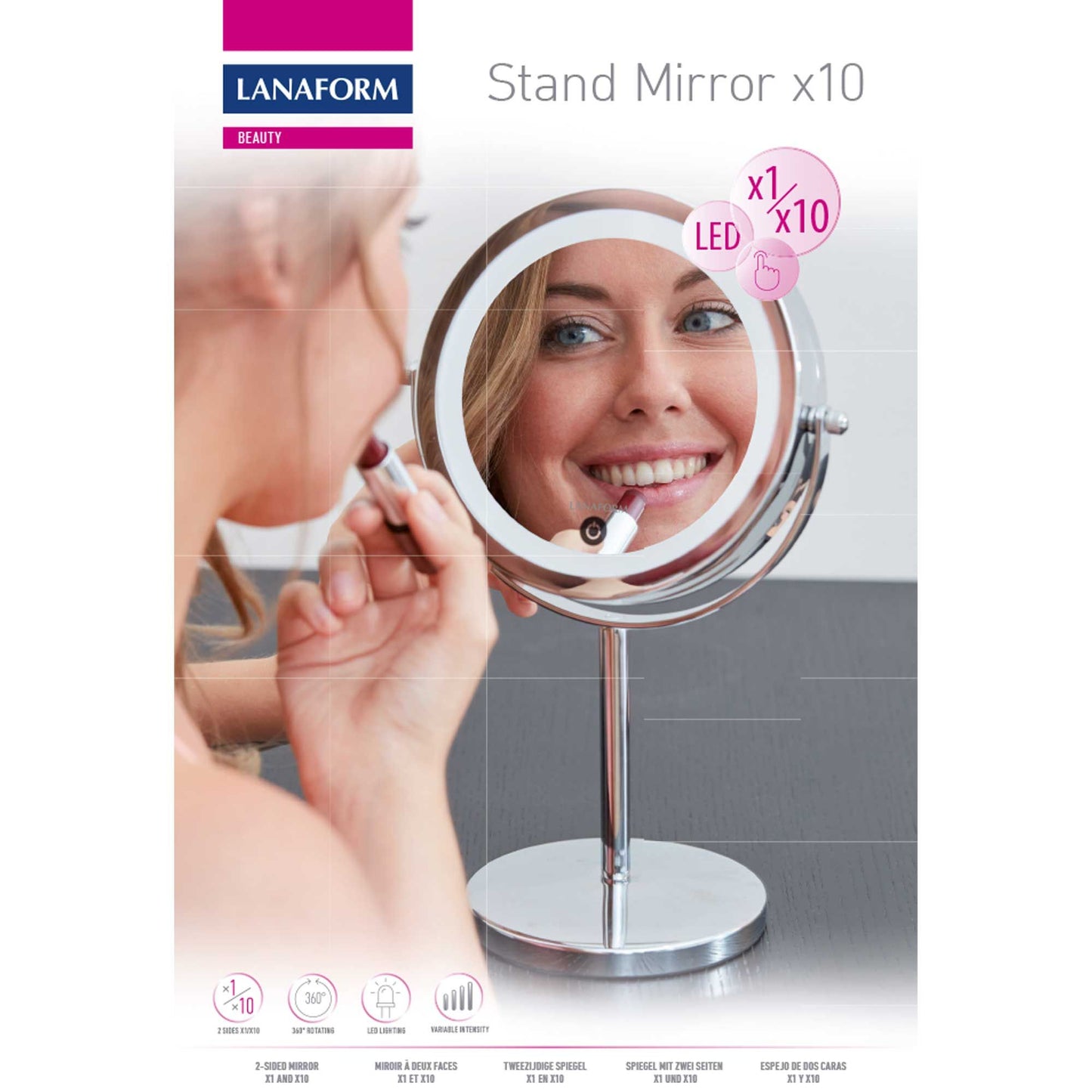 Lanaform Stand Mirror x10 – Fristående spegel med 10x förstoring