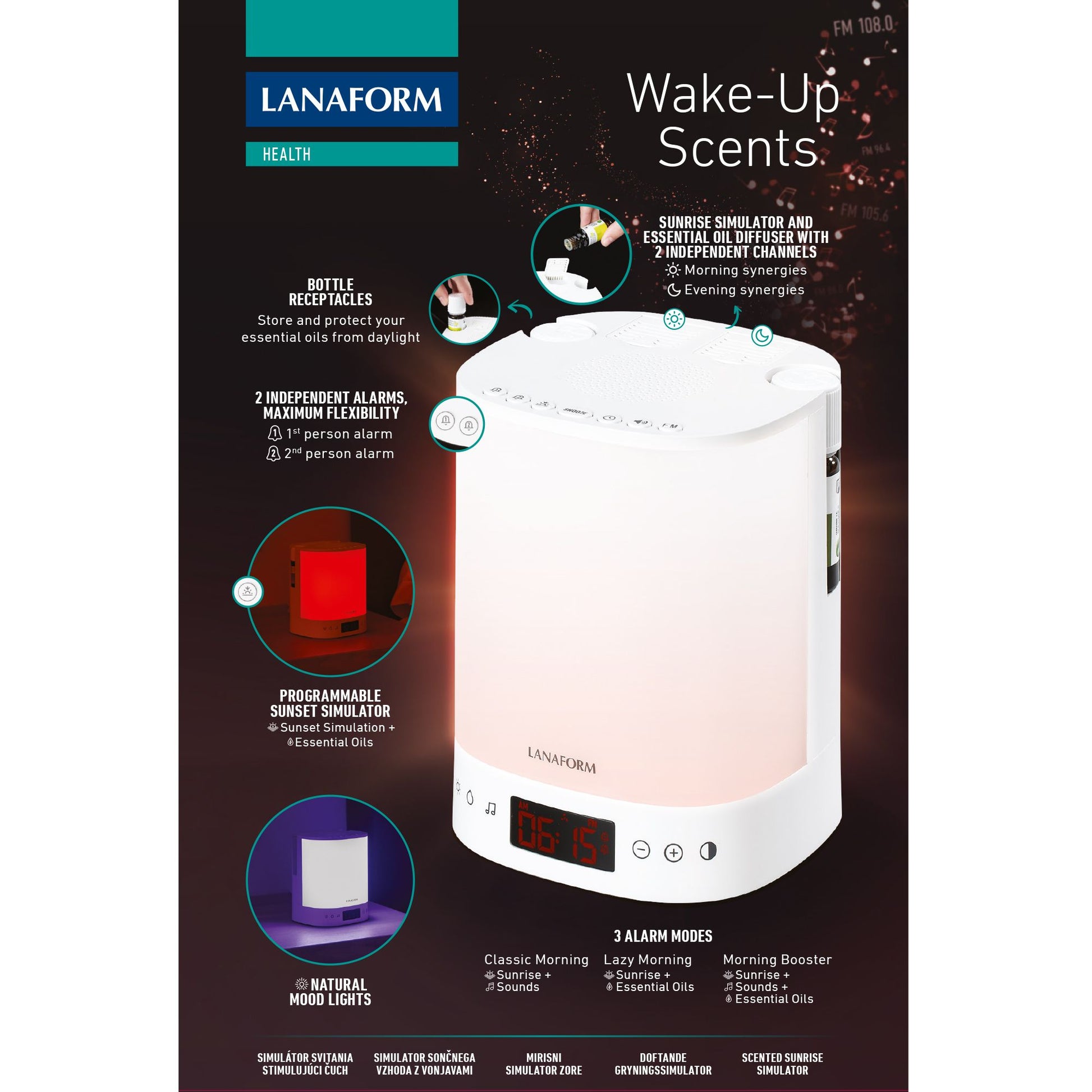 Lanaform Wake-Up Scents – Väckarklocka med doft- och ljusväckning